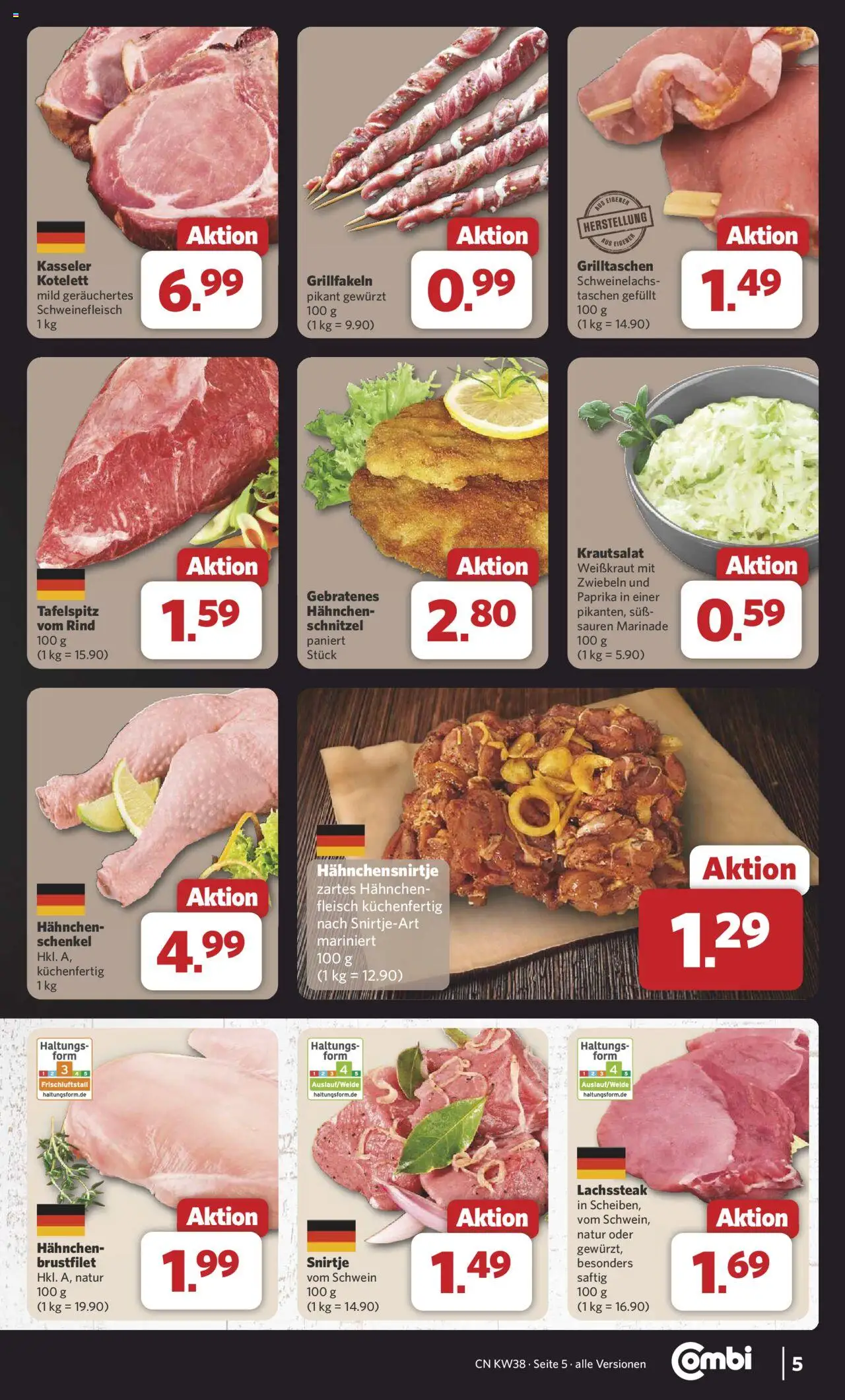 Combi Prospekt 	 – gültig ab 15.09.2025 | Seite: 5 | Produkte: Schnitzel, Zwiebeln, Paprika, Fleisch