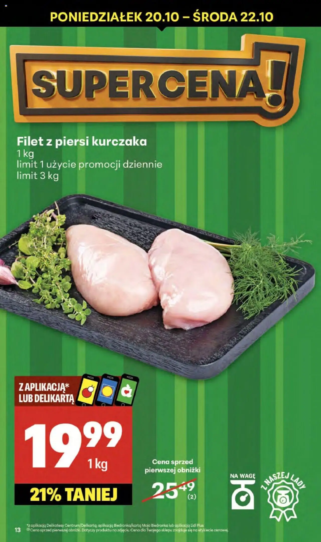 Delikatesy Centrum Gazetka - Sklepy Własne od 16.10.2025 | Strona: 13 | Produkty: Piersi, Delikatesy, Filet z piersi kurczaka