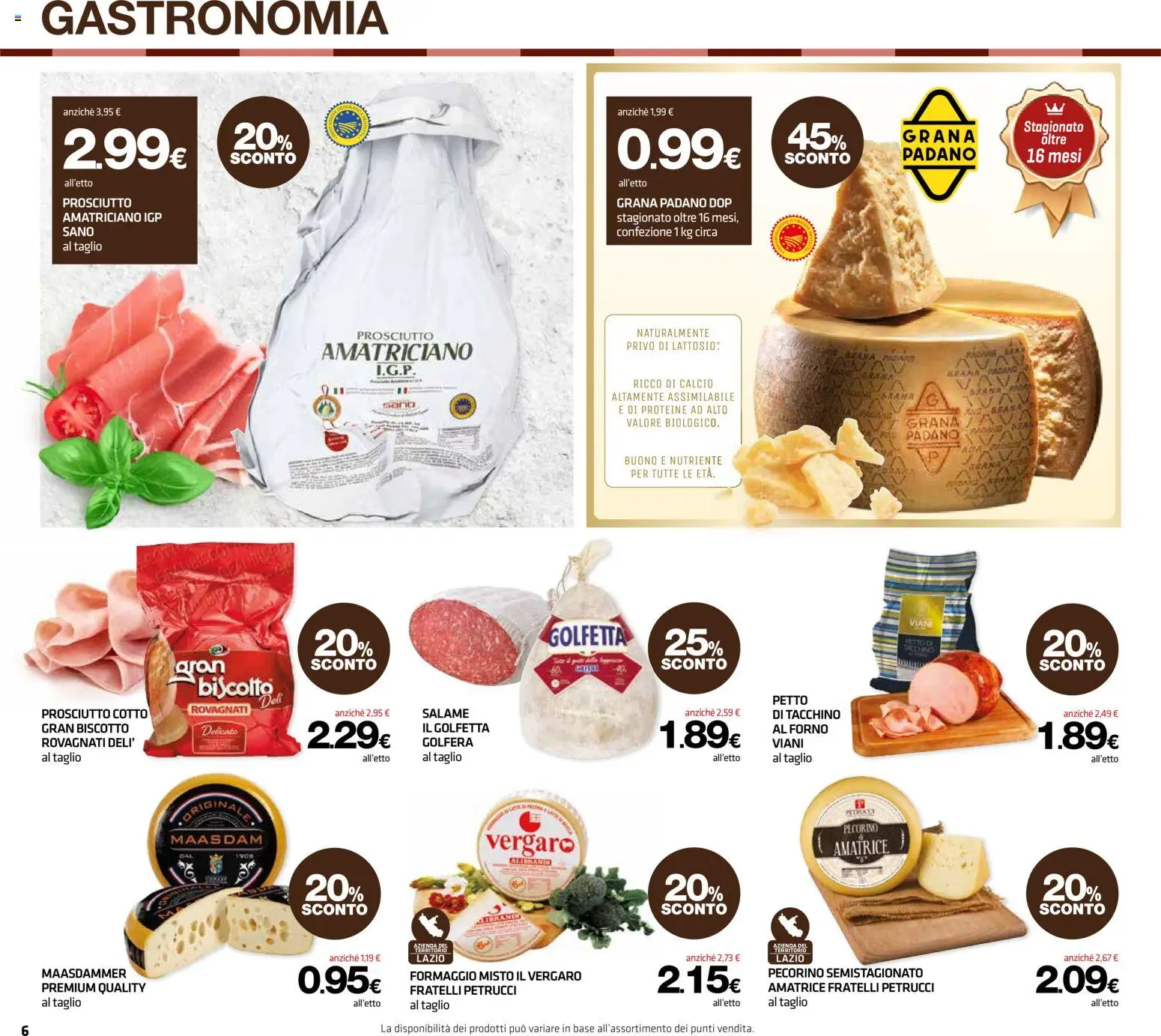 Volantino Superconti del 12.03.2026 | Pagina: 6 | Prodotti: Tacchino, Formaggio, Prosciutto, Pecorino