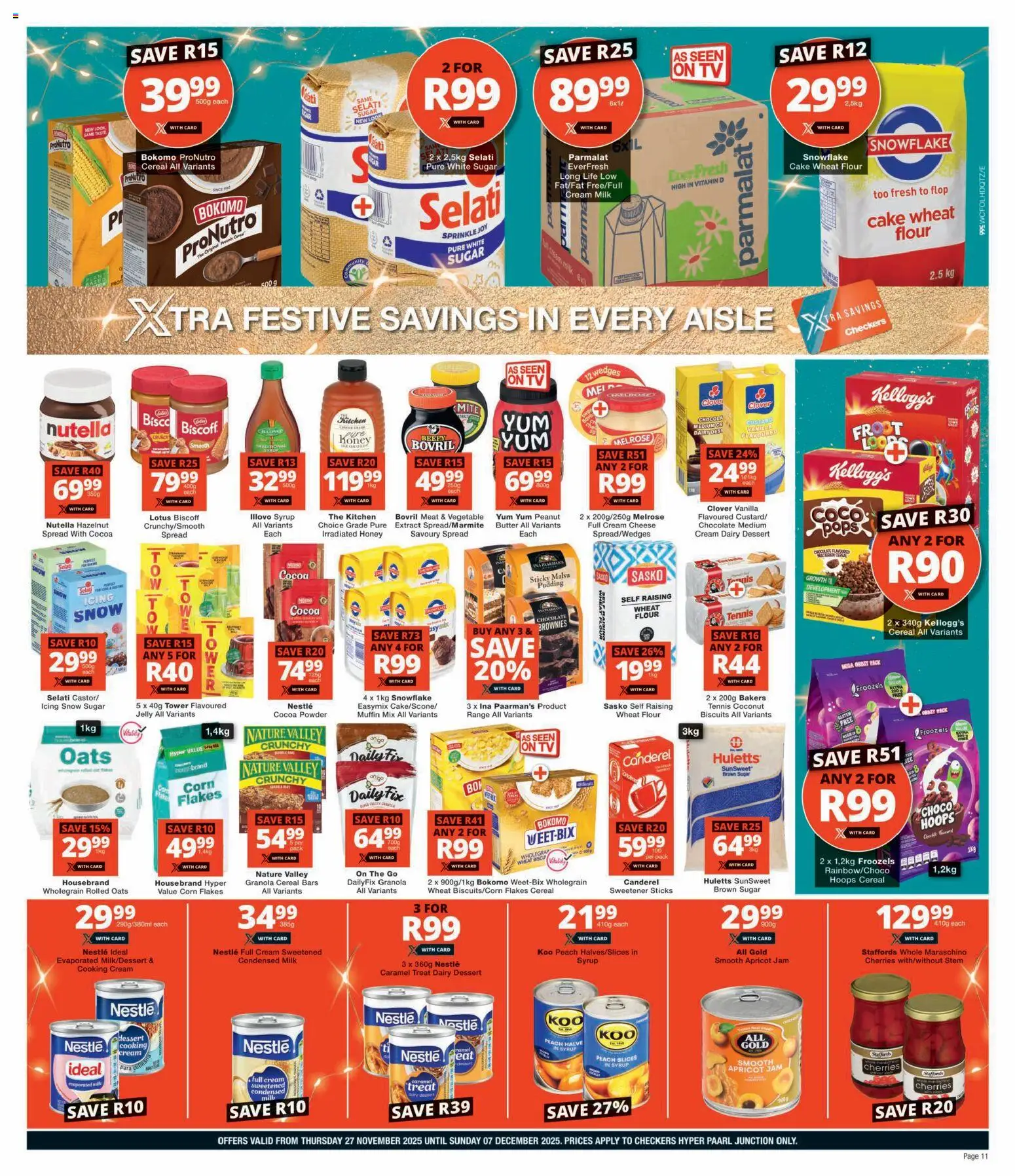 New Checkers catalogue – valid from 27.11.2025 | Page: 11 | Products: Custard, Butter, Cream, Flakes