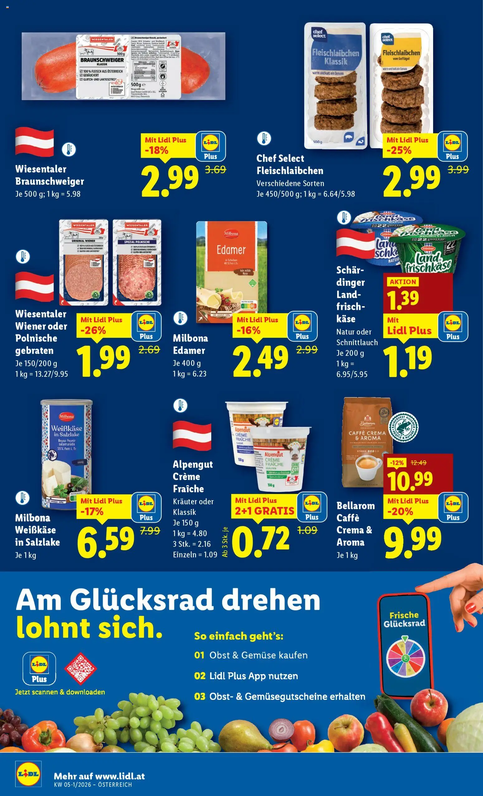 Lidl Flugblatt gültig ab 22.01.2026 | Seite: 42 | Produkte: Gemüse, Obst, Käse, Creme