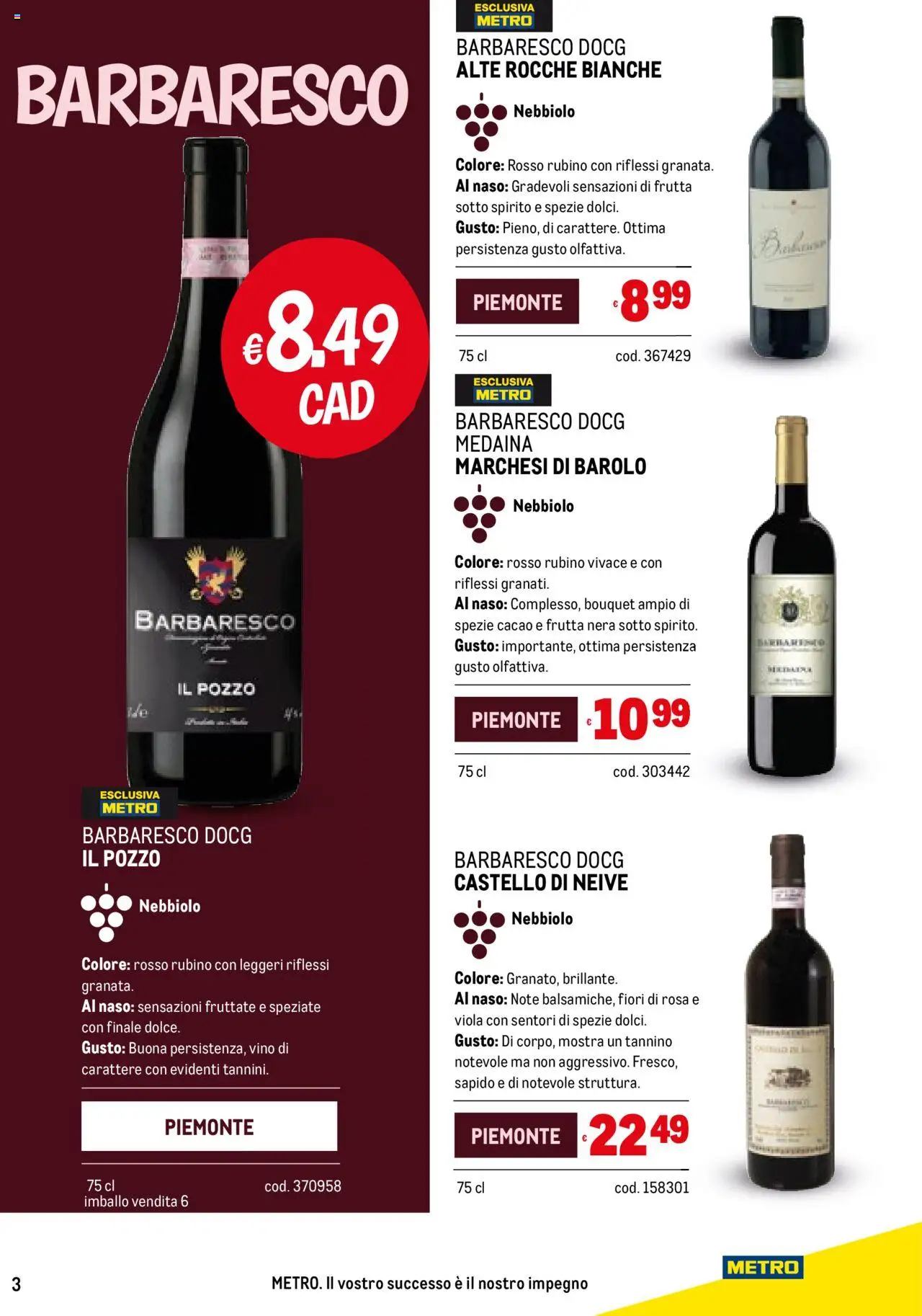 Volantino Metro del 25.09.2025 | Pagina: 3 | Prodotti: Spezie, Frutta, Vino, Cacao