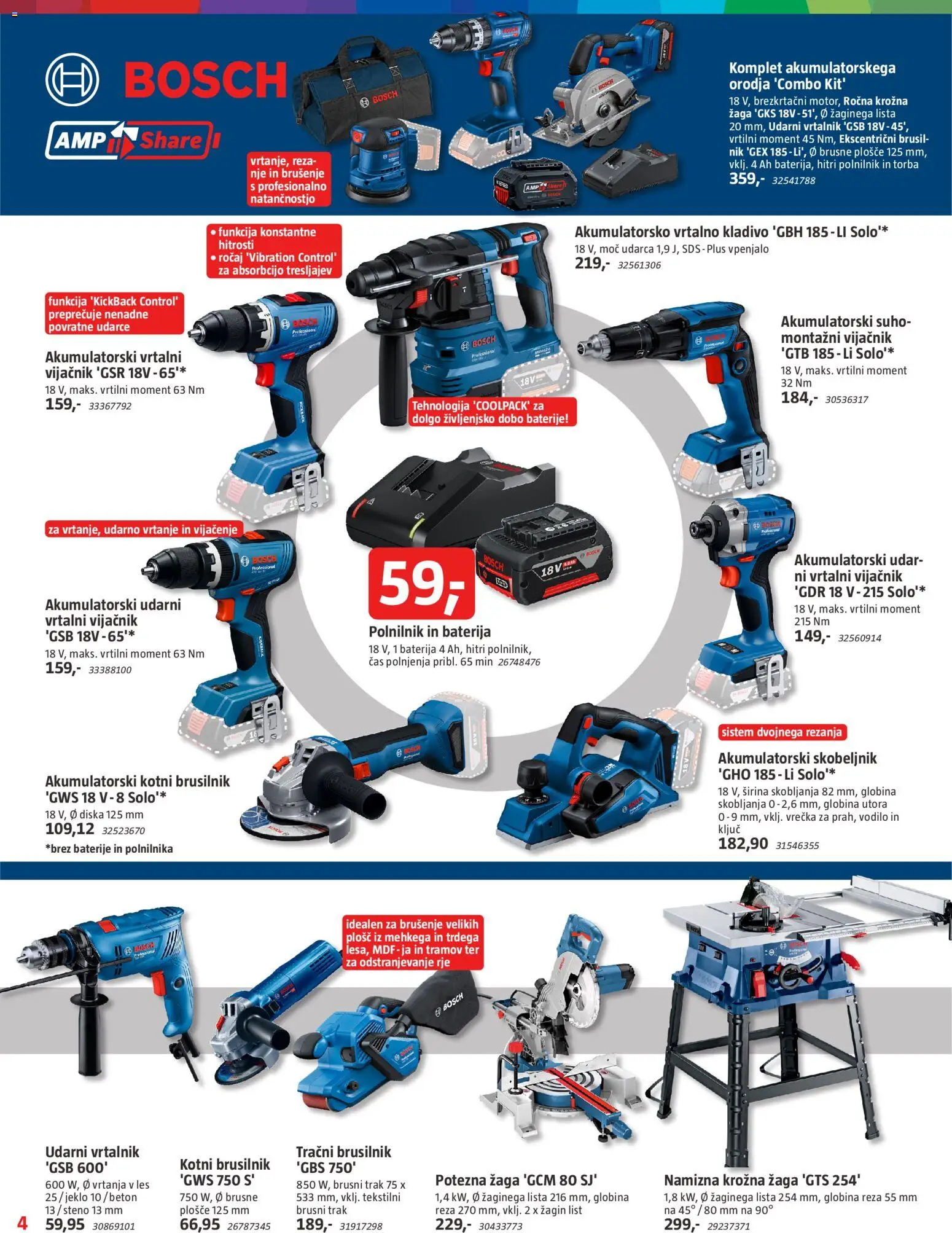 Novi Bauhaus katalog ponudbe – veljaven od 05.03.2026 | Stran: 4 | Izdelki: Baterije, Polnilnik, Krožna žaga, Brusilnik