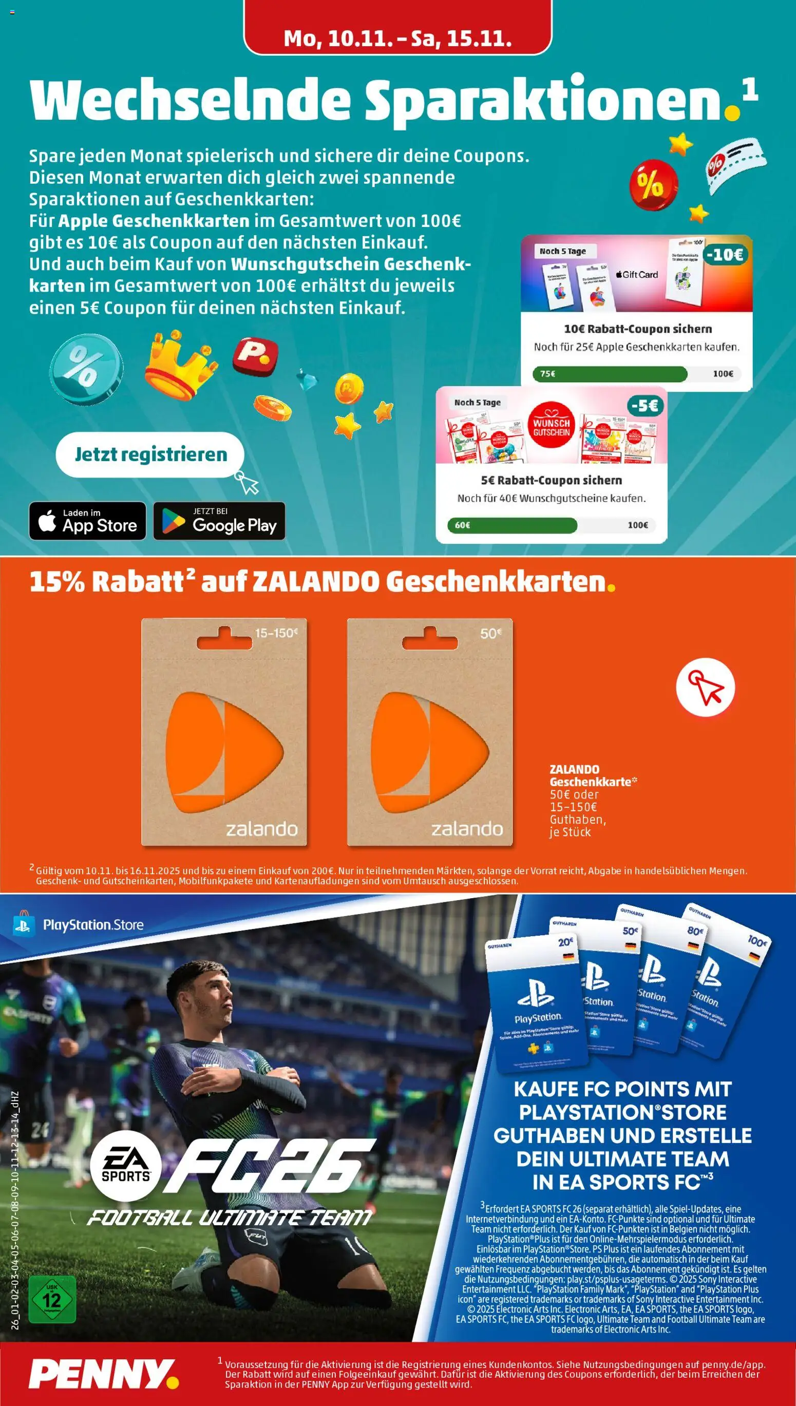 Penny Prospekt 	 – gültig ab 10.11.2025 | Seite: 26 | Produkte: Playstation, Sony, Apple, Football