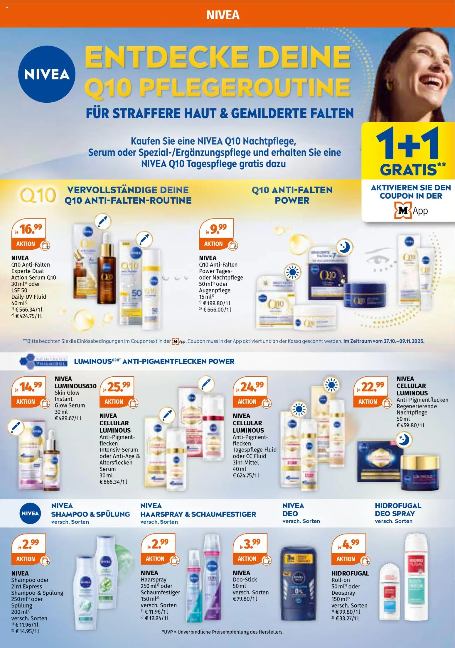 Müller Flugblatt gültig ab 27.10.2025 | Seite: 21 | Produkte: Shampoo, Spülung, Haarspray