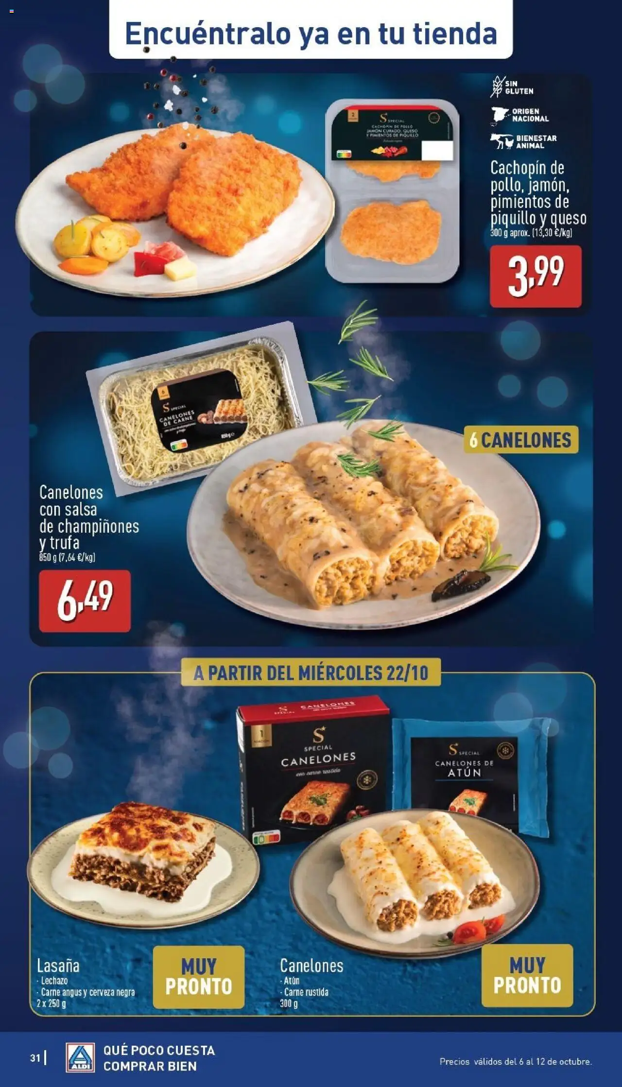 Aldi folleto Península │ válido desde el 06.10.2025 | Página: 31 | Productos: Queso, Cerveza, Lasaña, Canelones