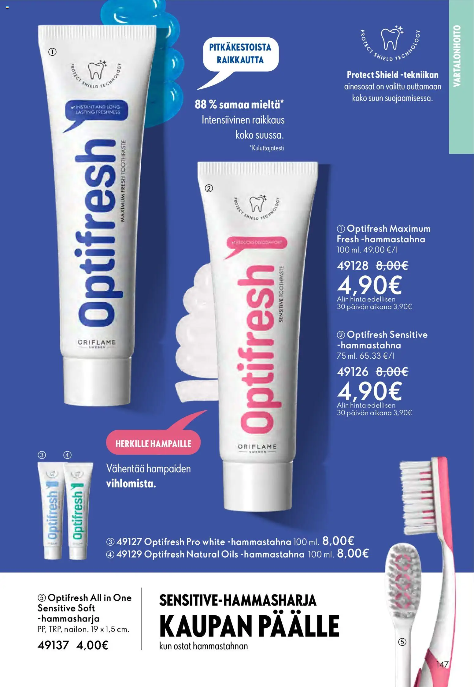 Oriflame - Esite 03 – voimassa 18.02.2026 alkaen | Sivu: 147 | Tuotteet: Hammastahna, Hammasharja
