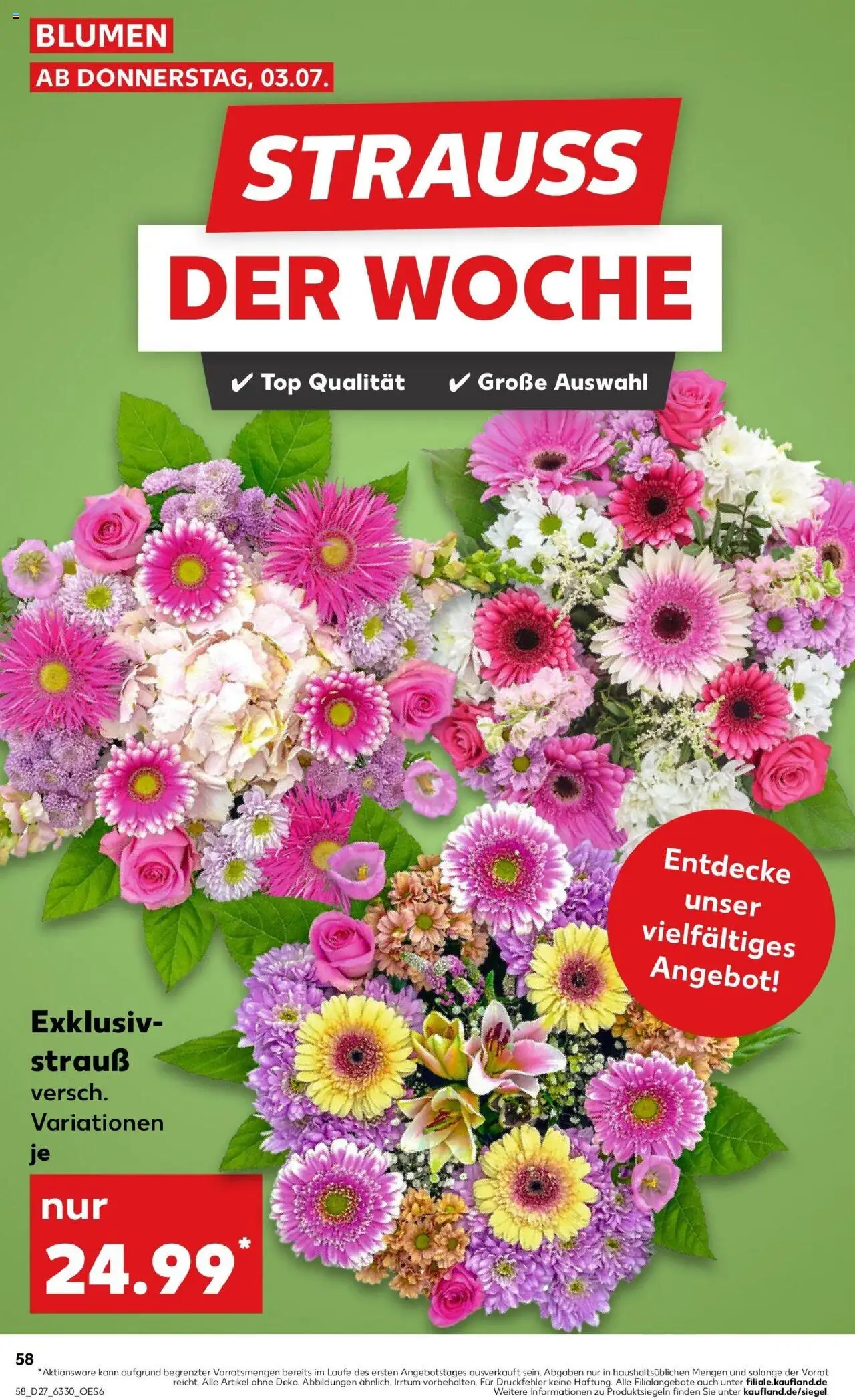 Kaufland prospekt Gütersloh	 - gültig ab dem 03.07.2025 | Seite: 58 | Produkte: Top, Blumen