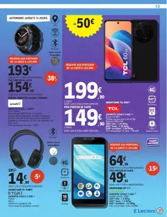 E.Leclerc - Prévisualisation de E.Leclerc - Spécial High Tech valide à partir de 28.10.2025 | Page: 13 | Produits: Smartphone, Montre, Batterie, Casque