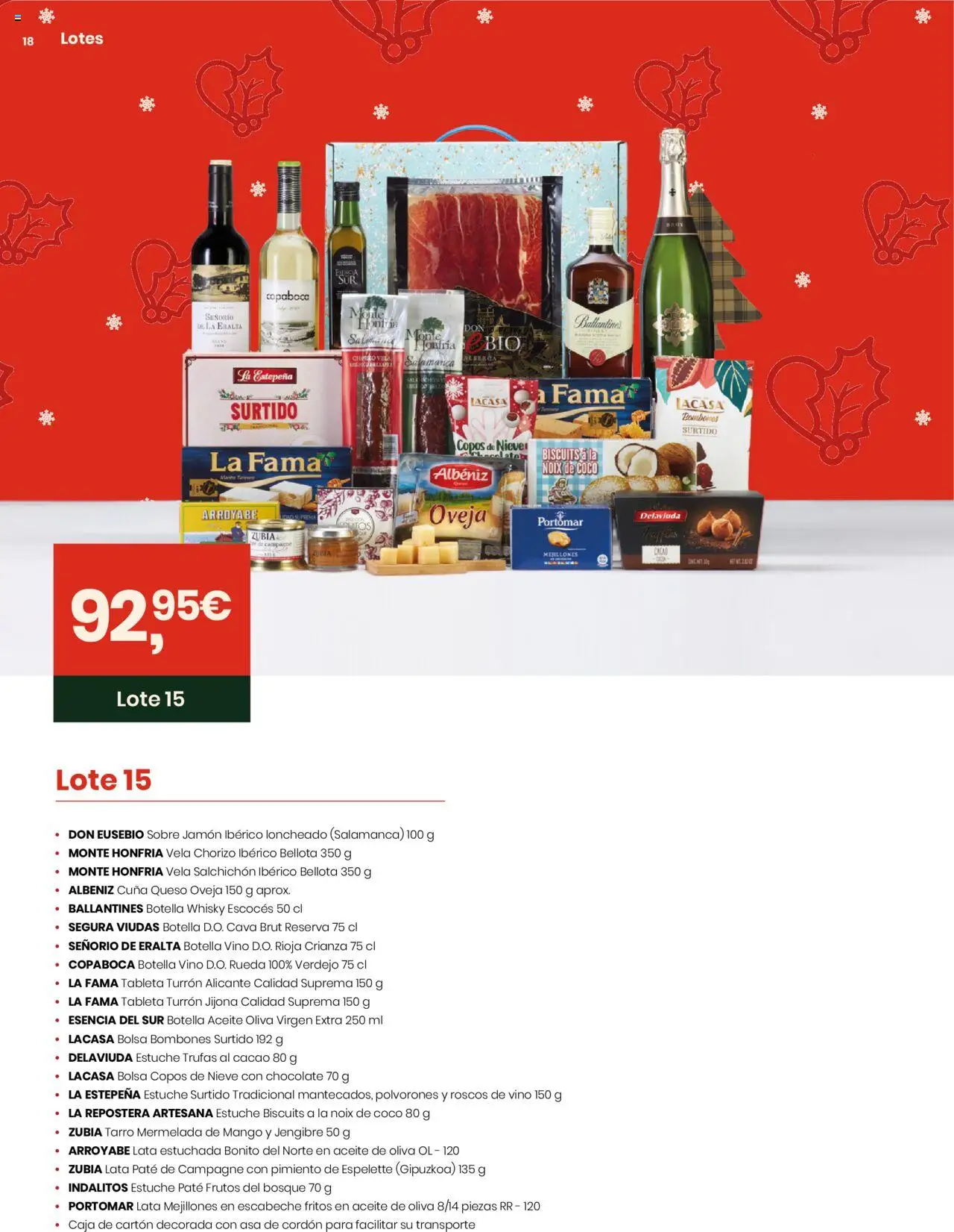 Eroski - Lotes y Cestas Navidad 2025 │ válido desde el 16.10.2025 | Página: 18 | Productos: Jamón ibérico, Chocolate, Aceite de oliva, Whisky