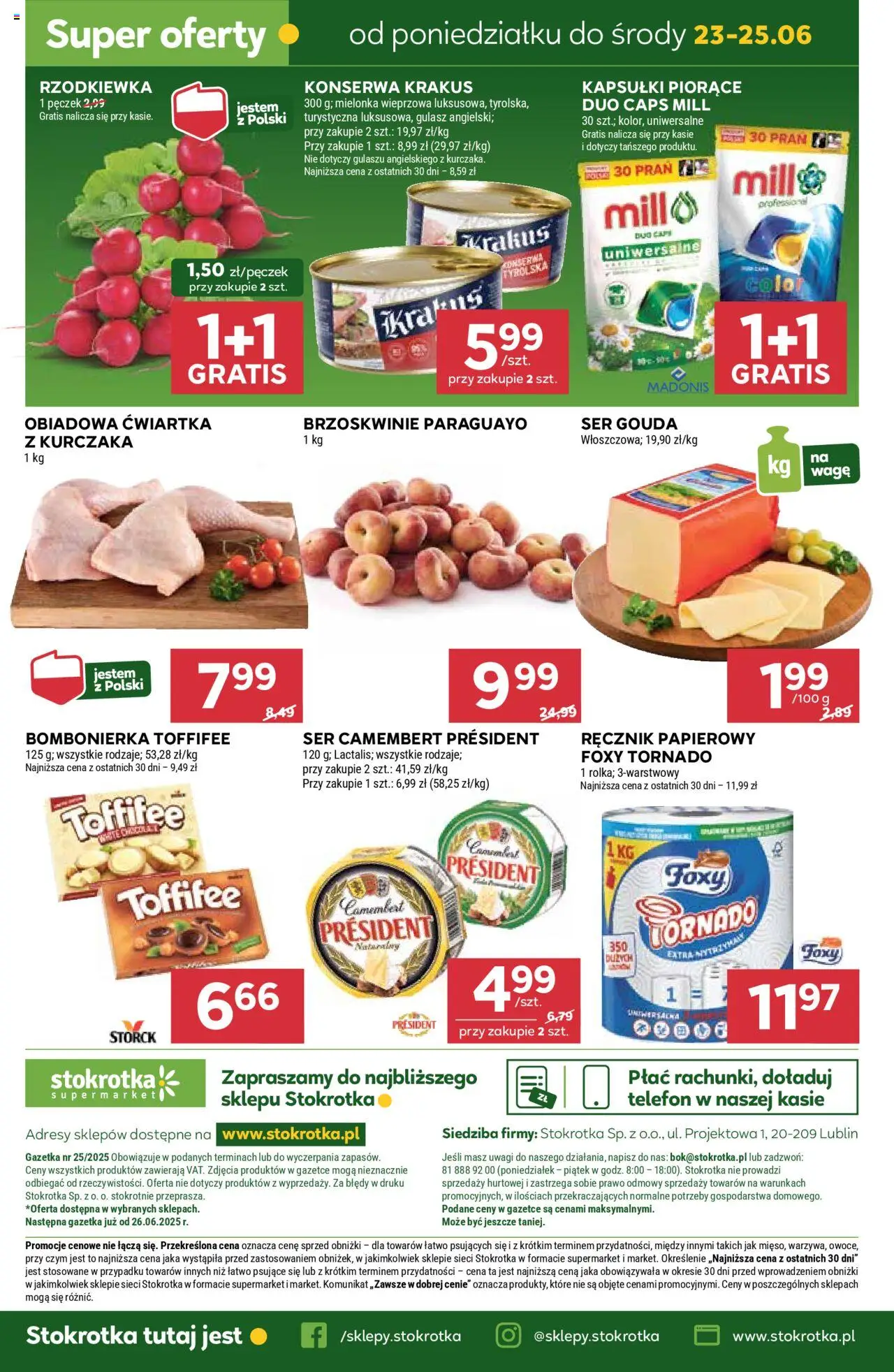 Stokrotka Gazetka od 17.06.2025 | Strona: 40 | Produkty: Camembert, Ser, Brzoskwinie, Ser gouda