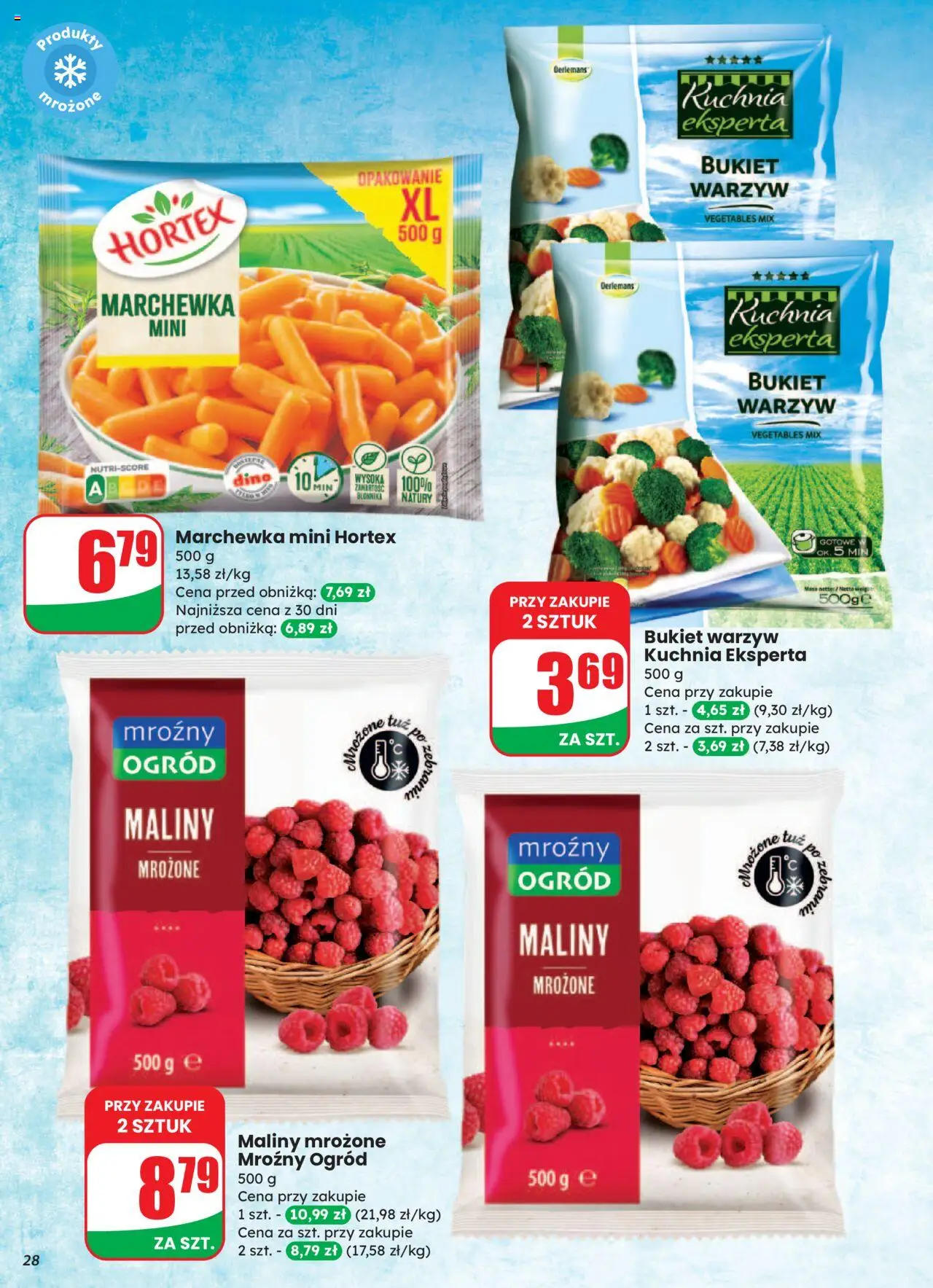Dino Gazetka od 06.08.2025 | Strona: 28 | Produkty: Maliny, Marchewka