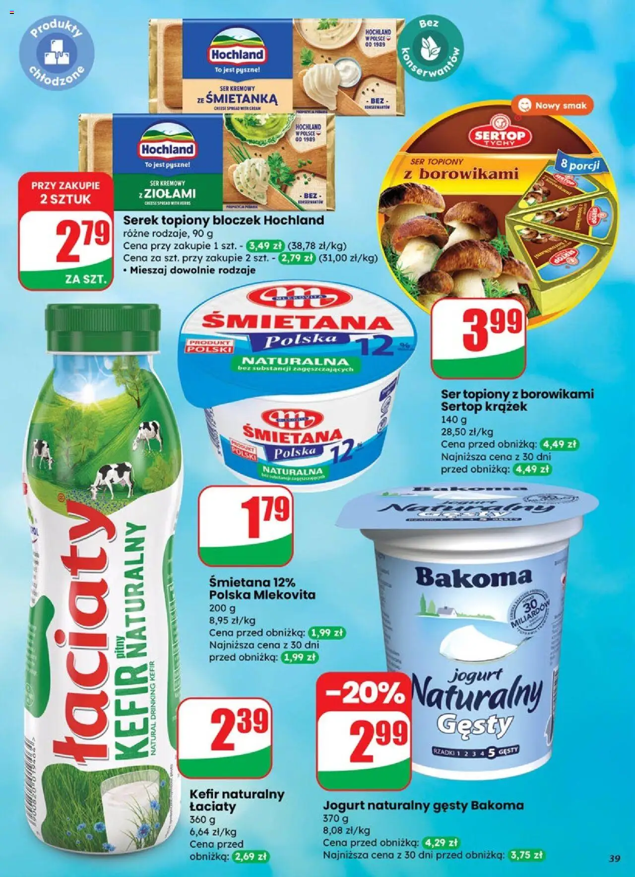 Dino Gazetka od 08.10.2025 | Strona: 39 | Produkty: Kefir, Kefir naturalny, Ser, Jogurt