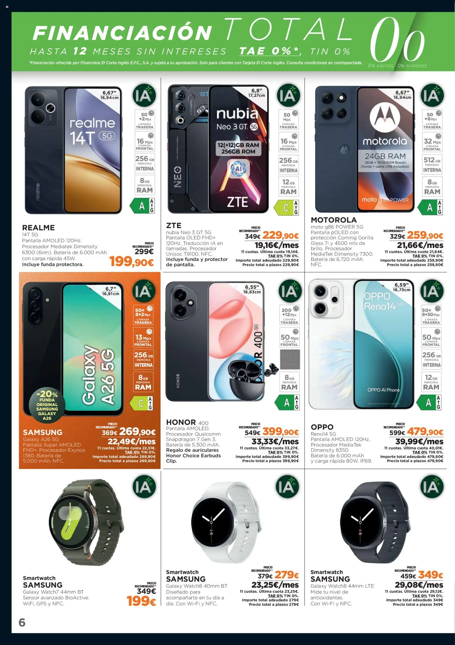 El Corte Inglés Black Friday │ válido desde el 17.11.2025 | Página: 6 | Productos: Auriculares, Cable, USB, Batería