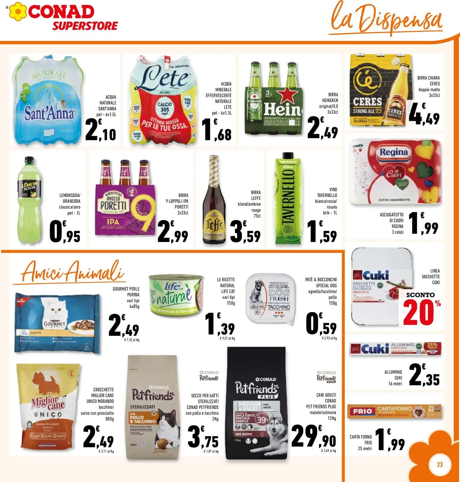 Volantino Conad del 25.03.2026 | Pagina: 23 | Prodotti: Prosciutto, Crocchette, Forno, Carta forno