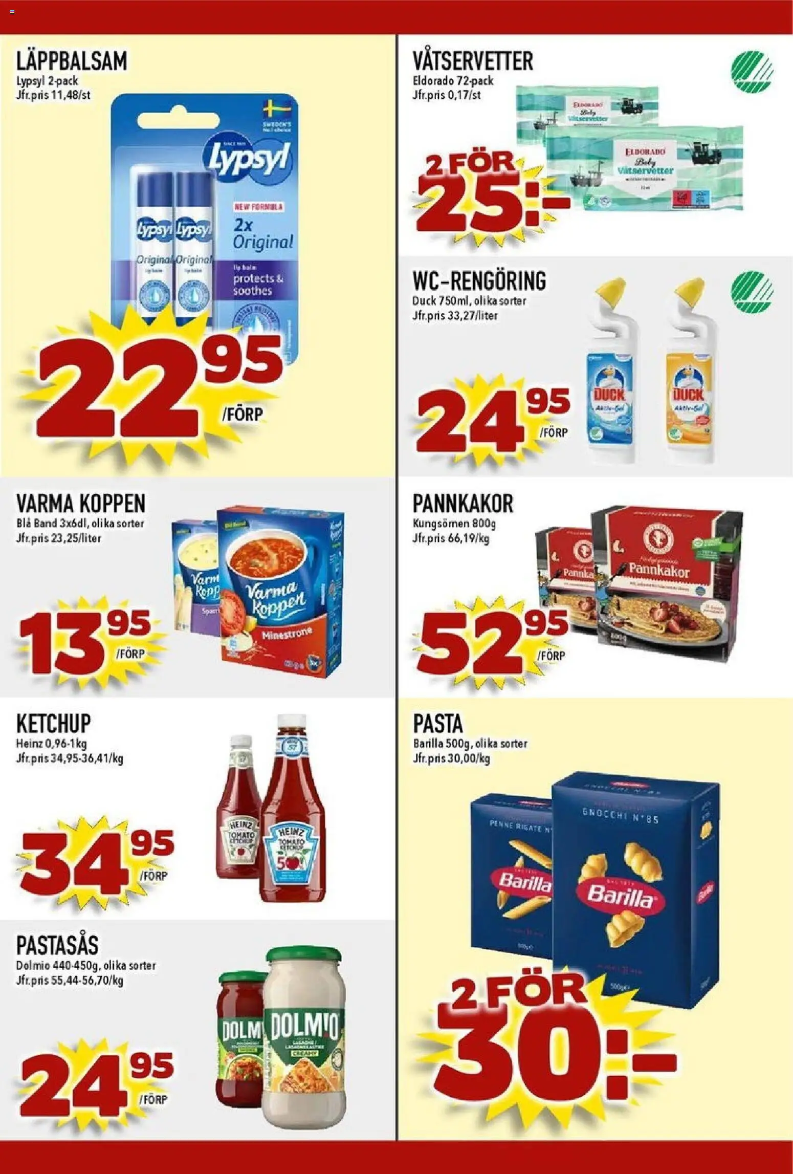 Matdax reklamblad aktuell från 27.10.2025 | Sida: 21 | Produkter: Lypsyl, Läppbalsam, Pasta, Ketchup