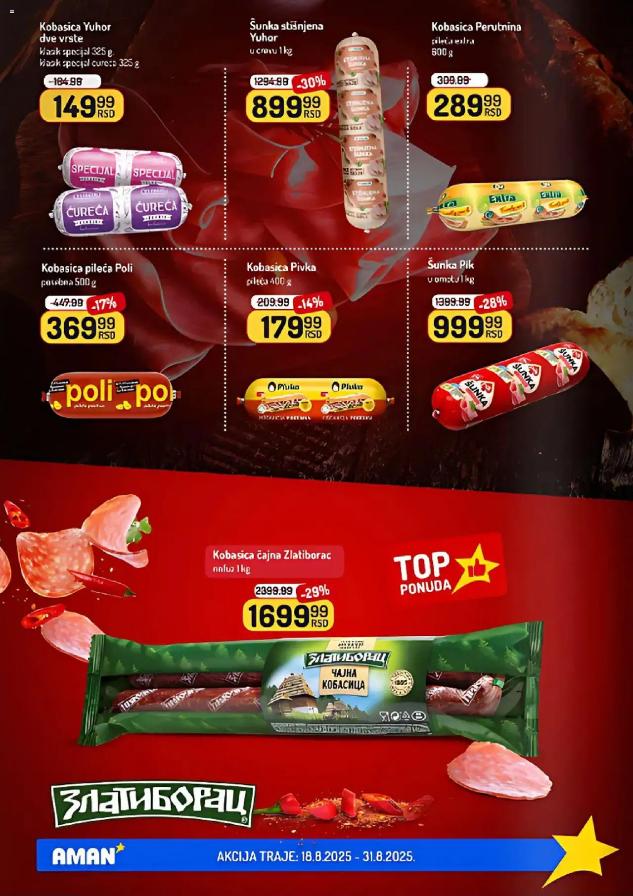 Aman katalog - važi od 18.08.2025 | Strana: 4 | Proizvode: Šunka, Kobasica