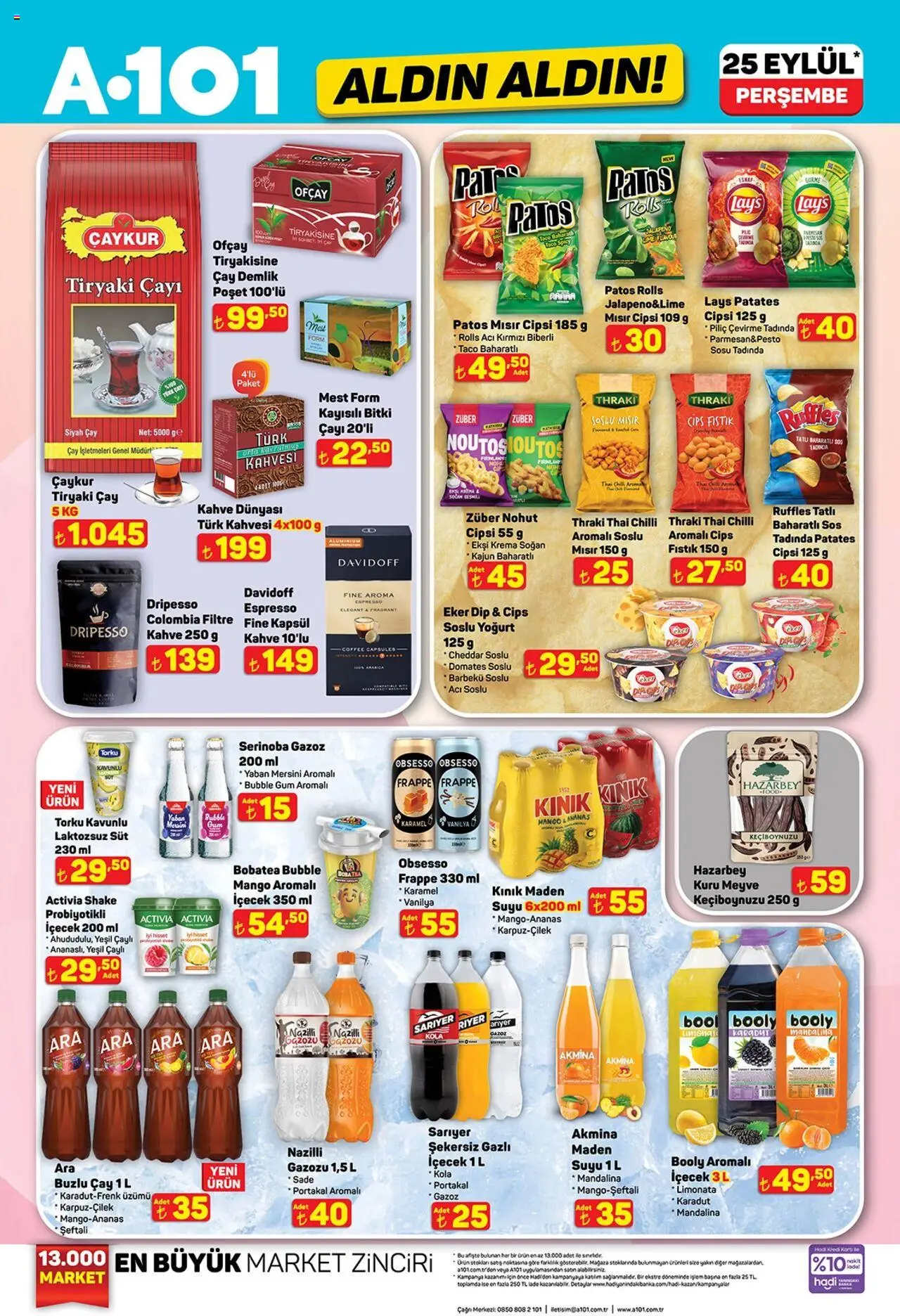 A101 Katalog Aldın Aldın - 25.09.2025 tarihinden itibaren geçerlidir | Sayfa: 2 | Ürünler: Çay, Krema, Şeftali, Yaban mersini