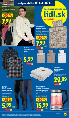 Lidl leták platný od 12.01.2026 | Strana: 50 | Produkty: Vankúš, Rýchlovarná kanvica, Kanvica, Prikrývka