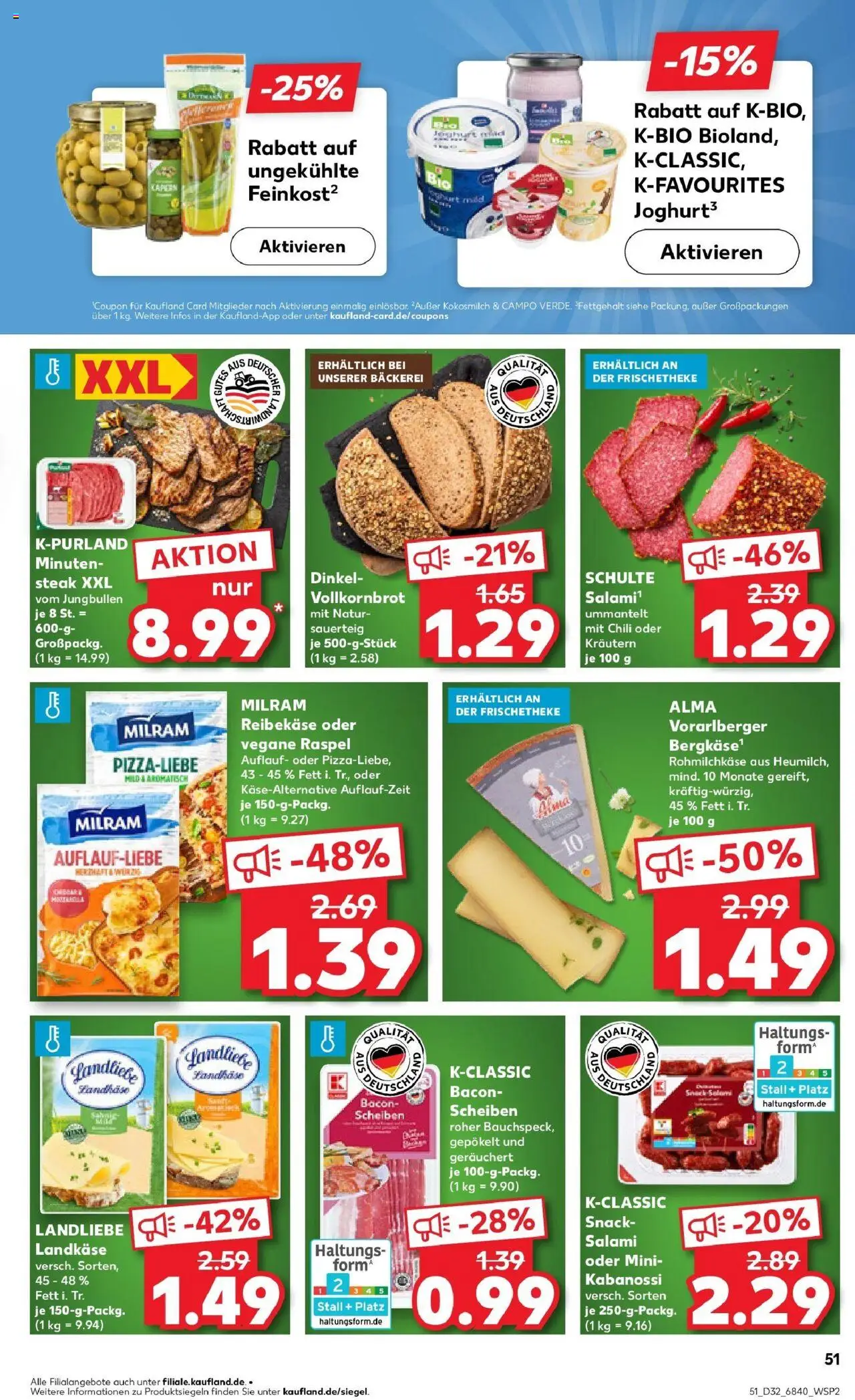 Kaufland prospekt Walsrode	 - gültig ab dem 07.08.2025 | Seite: 51 | Produkte: Bäckerei, Joghurt, Vollkornbrot, Milram