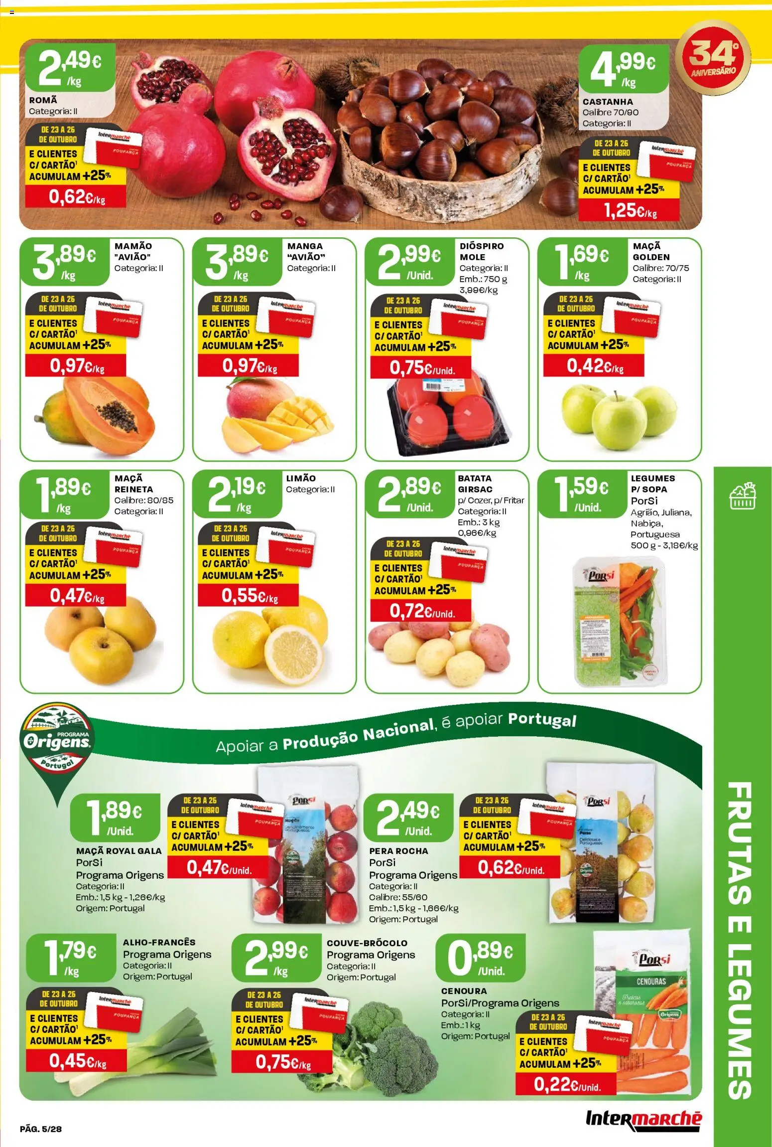 Intermarché Folheto Contact │ válido de 23.10.2025 | Página: 5 | Produtos: Sopa, Maça, Cenoura, Mamão