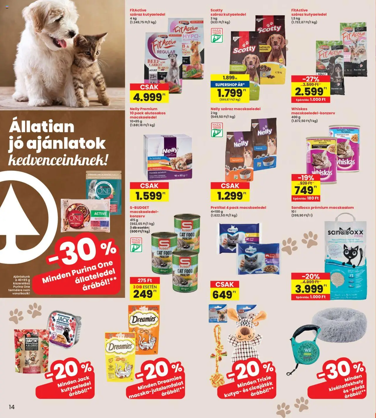 Interspar akciós ujság - amely érvényes a következő dátumtól: 12.06.2025 | Oldal: 14 | Termékek: Macskaalom, Macskaeledel, Purina one, Whiskas