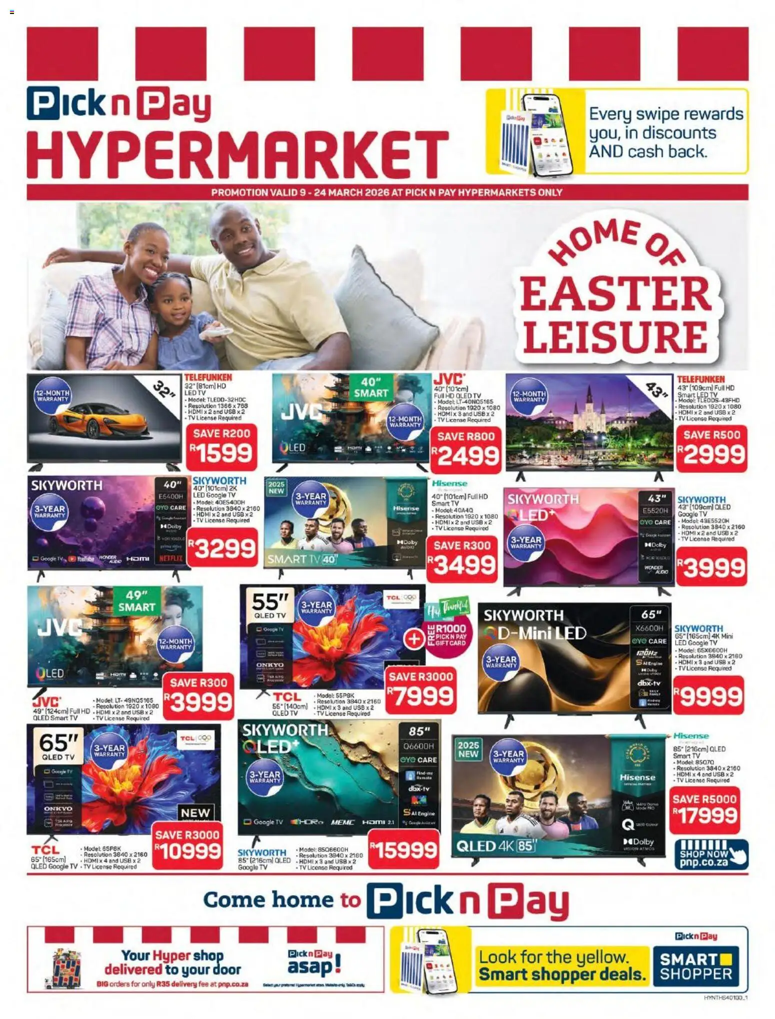 New Pick n Pay catalogue – valid from 09.03.2026 | Page: 1 | Products: Gift card, Audio, USB, TV