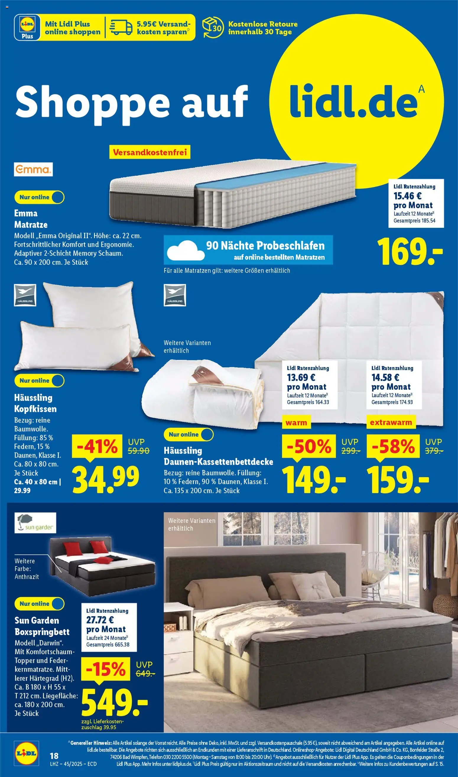 Lidl - Prospekt – gültig ab 03.11.2025 | Seite: 38 | Produkte: Matratze, Boxspringbett, Topper, Bad