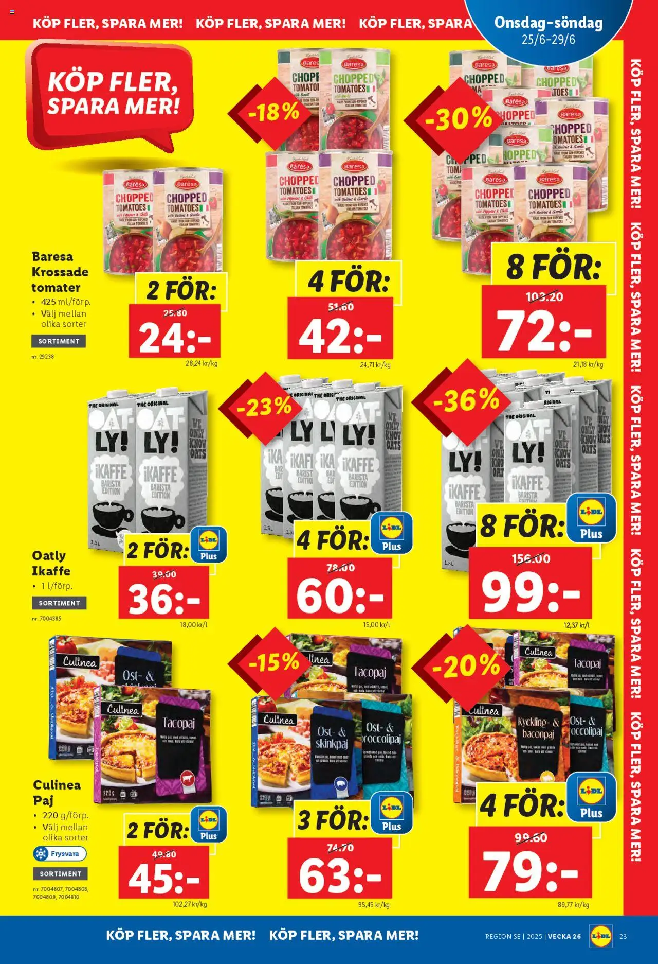 Lidl reklamblad aktuell från 23.06.2025 | Sida: 26 | Produkter: Krossade tomater, Ost, Tomater, Te