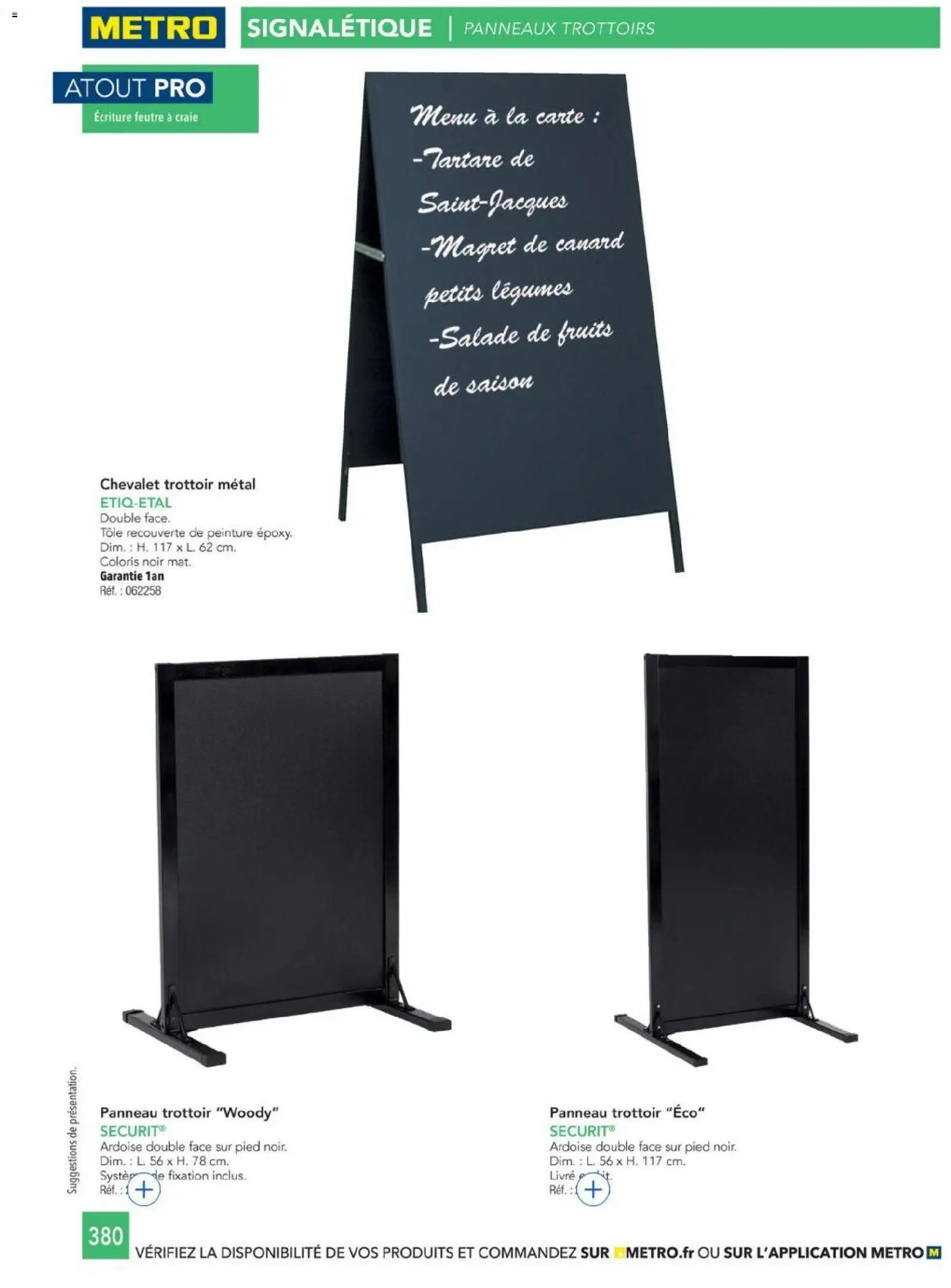 {H1} | Page: 380 | Produits: Salade, Magret de canard, Chevalet, Livre