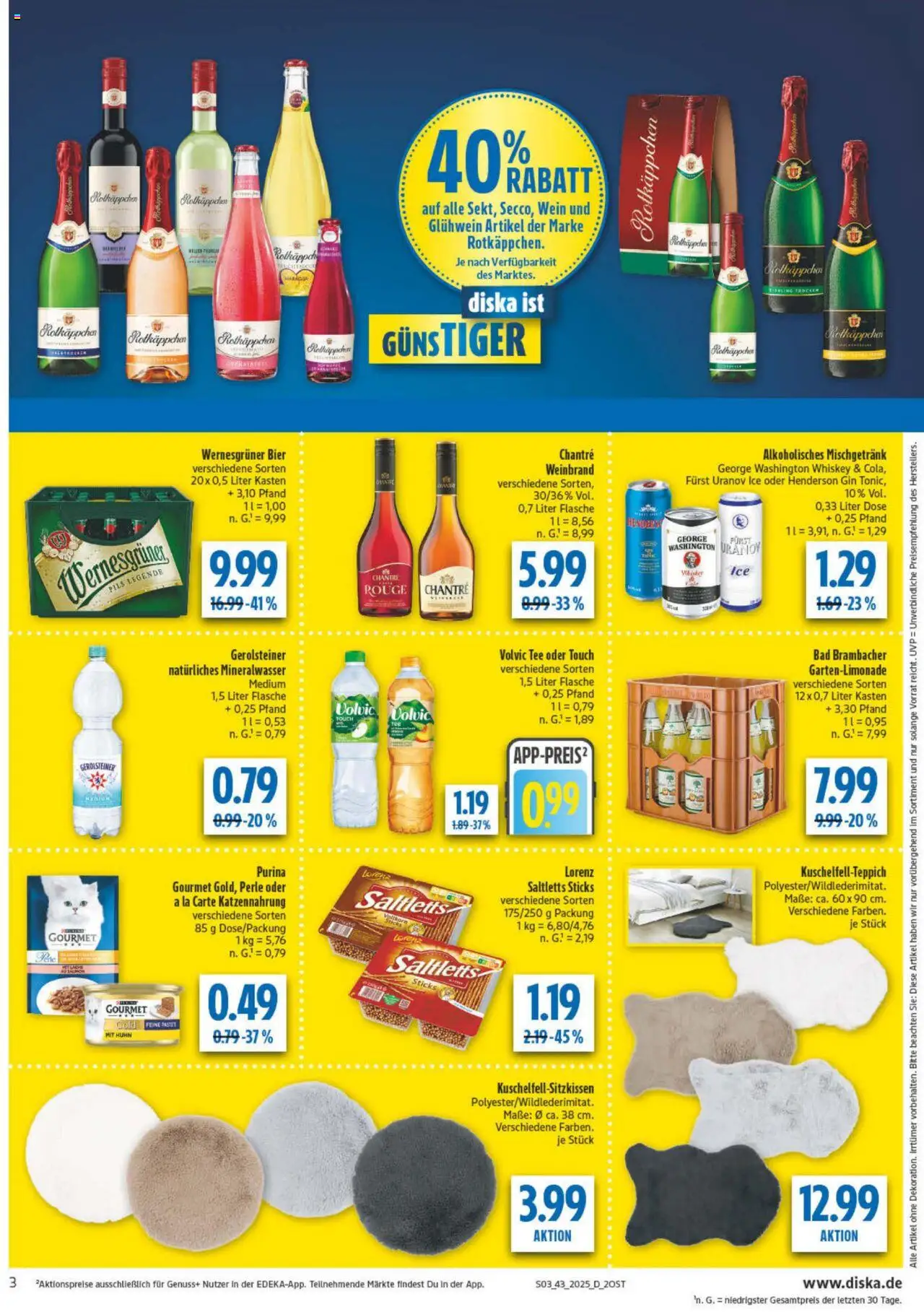 Diska - Diska Angebote Sachsen-Thüringen KW43 – gültig ab 20.10.2025 | Seite: 3 | Produkte: Bier, Pils, Mineralwasser, Tee