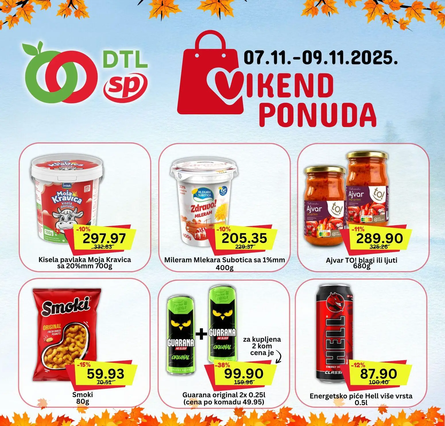 Senta Promet katalog - važi od 07.11.2025 | Strana: 2 | Proizvode: Kisela pavlaka, Ajvar, Moja kravica, Guarana