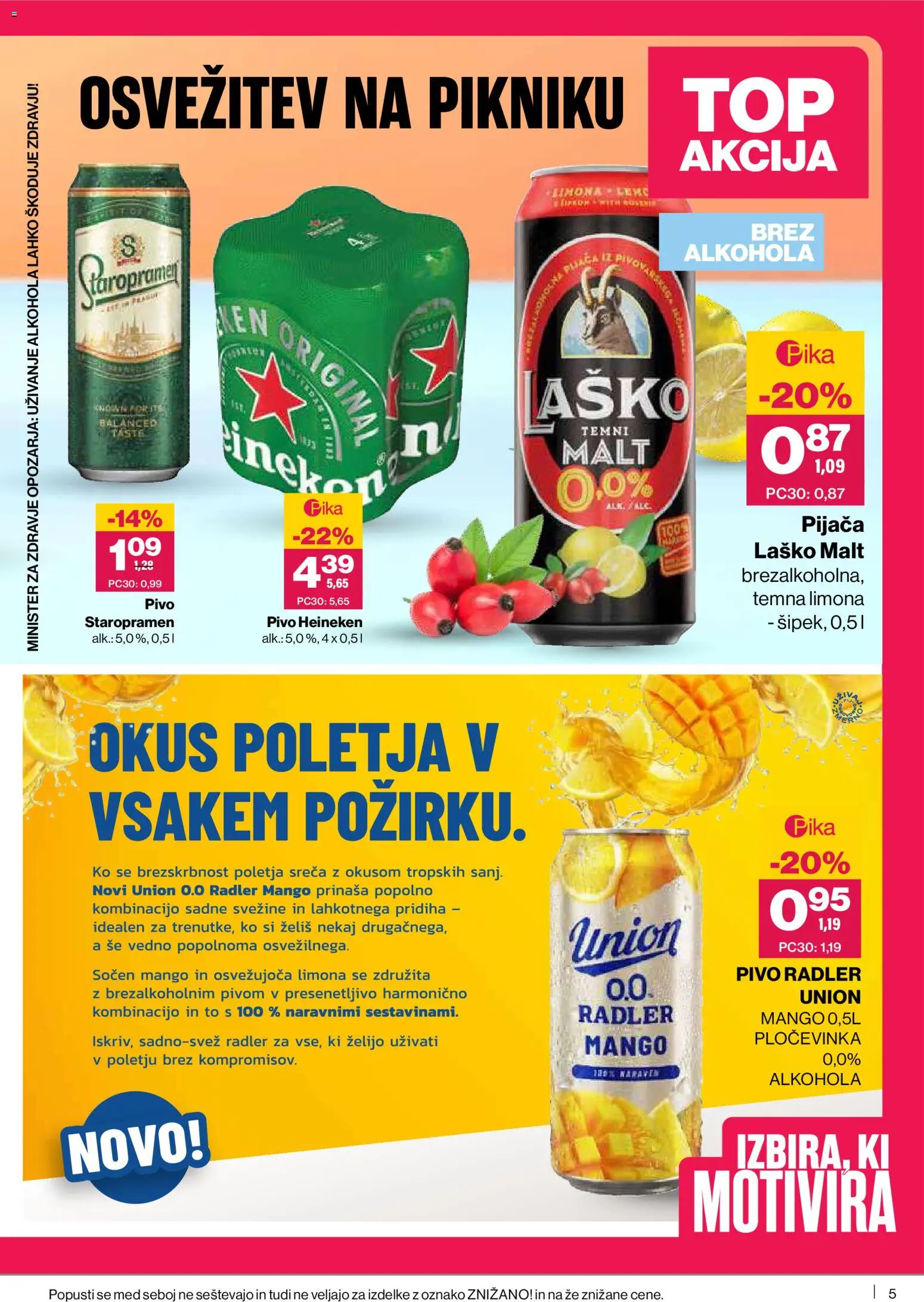 Novi Mercator katalog ponudbe – veljaven od 09.04.2026 | Stran: 5 | Izdelki: Falafel, Radler, Pivo, Limona