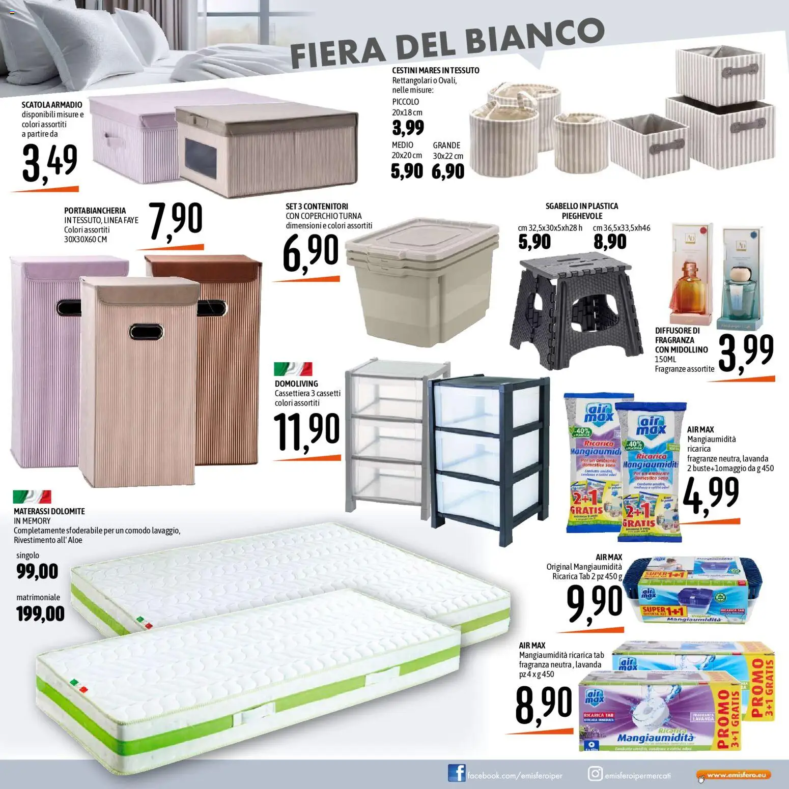 Volantino Emisfero del 28.12.2025 | Pagina: 29 | Prodotti: Sgabello, Armadio, Cassettiera, Portabiancheria