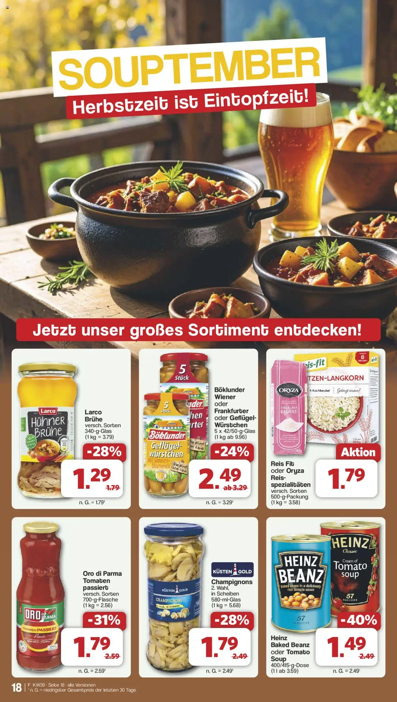 Famila Nordwest Prospekt 	 – gültig ab 22.09.2025 | Seite: 20 | Produkte: Tomaten, Oro di parma, Wurst, Reis