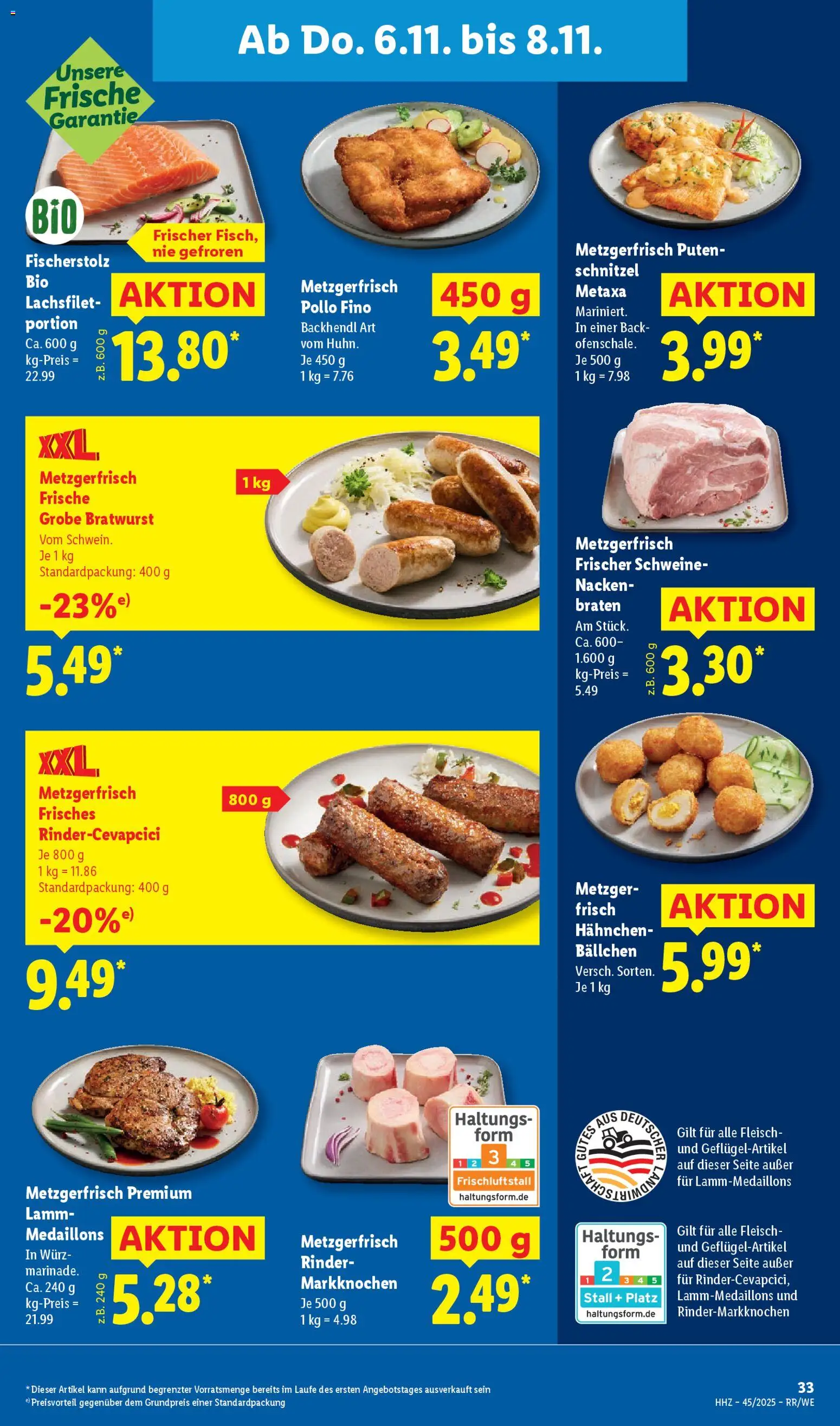 Lidl Prospekt Gladenbach – gültig ab 03.11.2025 | Seite: 57 | Produkte: Hahnchen, Bratwurst, Schnitzel, Fleisch
