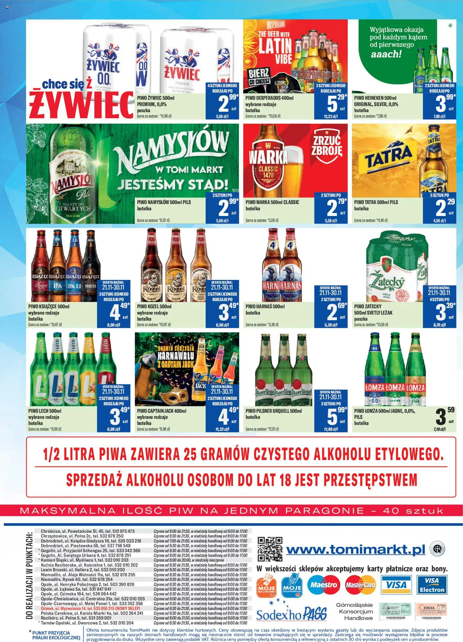 TomiMarkt Gazetka od 21.11.2025 | Strona: 8 | Produkty: Leżak, Warka, Piwo Warka, Piwo
