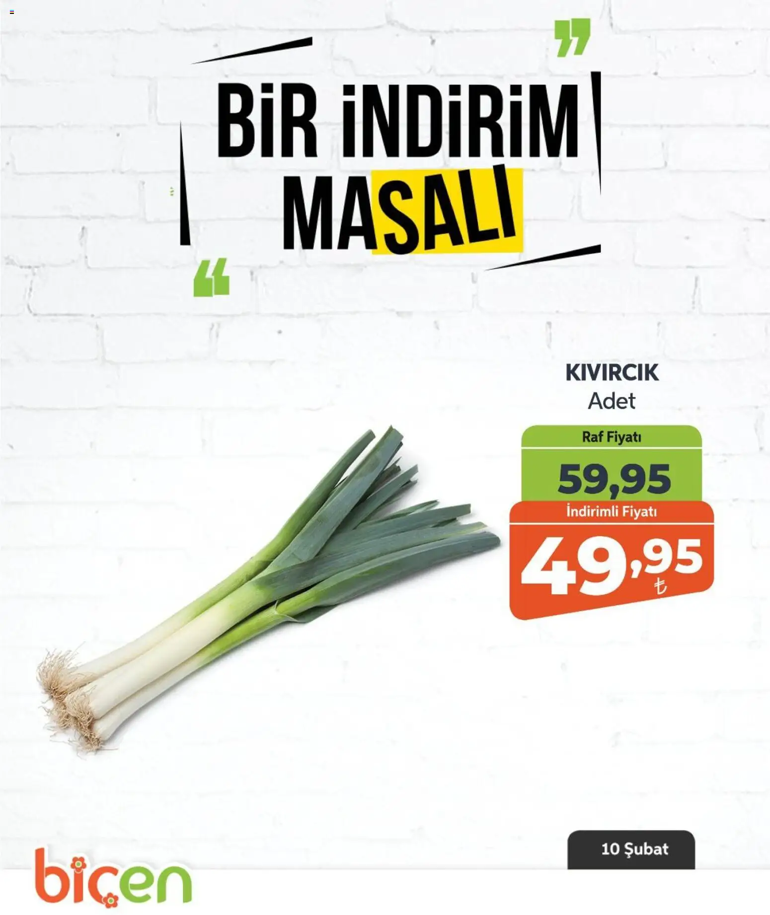 Biçen Market Bir İndirim MaSalı - sebze - 10.02.2026 tarihinden itibaren geçerlidir | Sayfa: 8