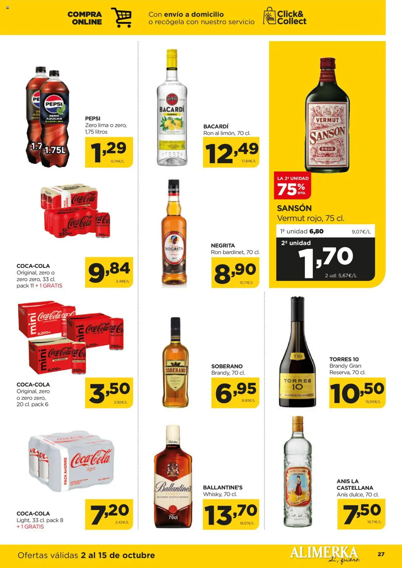Alimerka folleto Castilla y León │ válido desde el 02.10.2025 | Página: 27 | Productos: Lima, Ron, Μαύρο πιπέρι