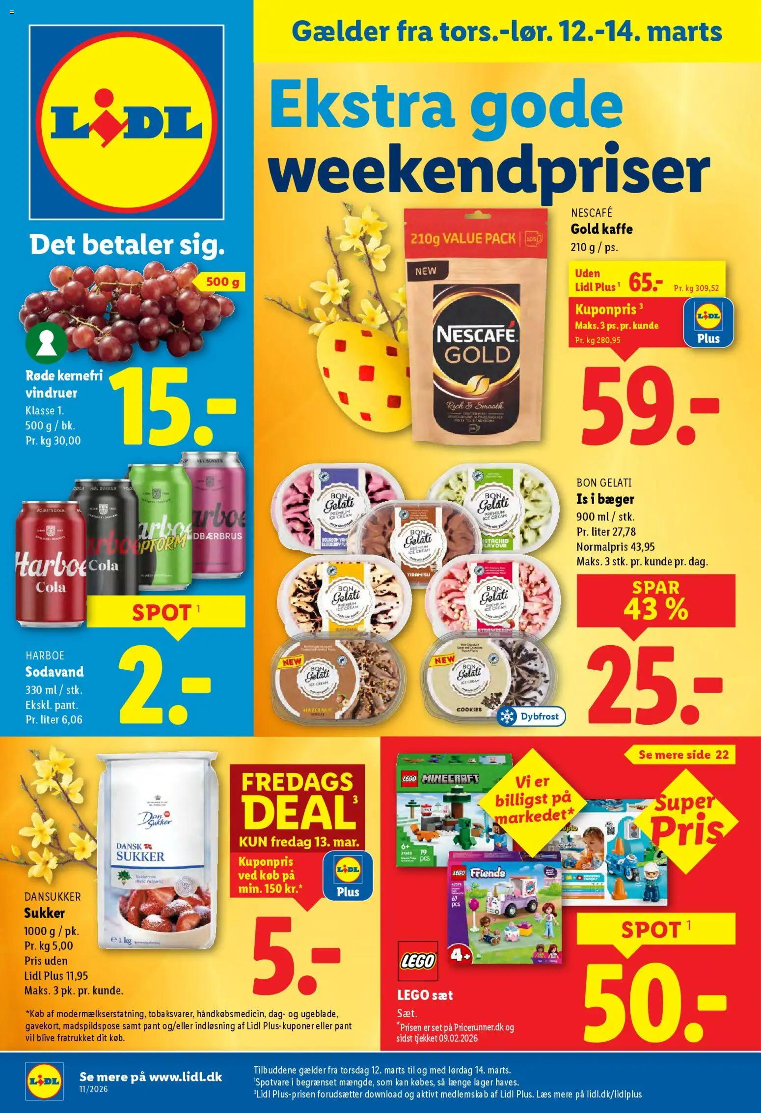 Lidl tilbudsavis – gyldig fra 08.03.2026 | Side: 1 | Produkter: Sodavand, Cola, Vindruer, Søm
