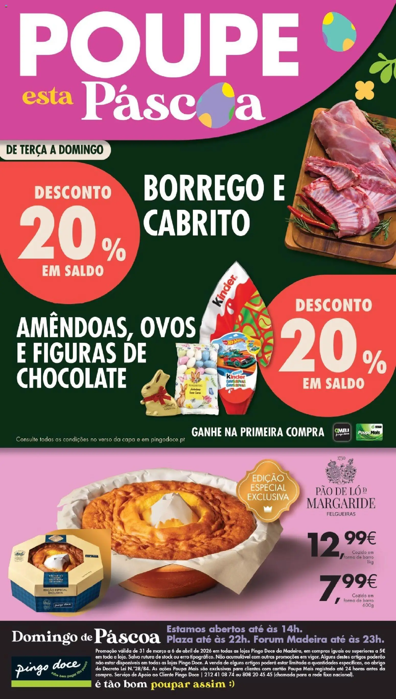 Pingo Doce Poupe Esta Semana Madeira │ válido de 31.03.2026 | Página: 1 | Produtos: Cabrito, Ovos, Pão, Chocolate