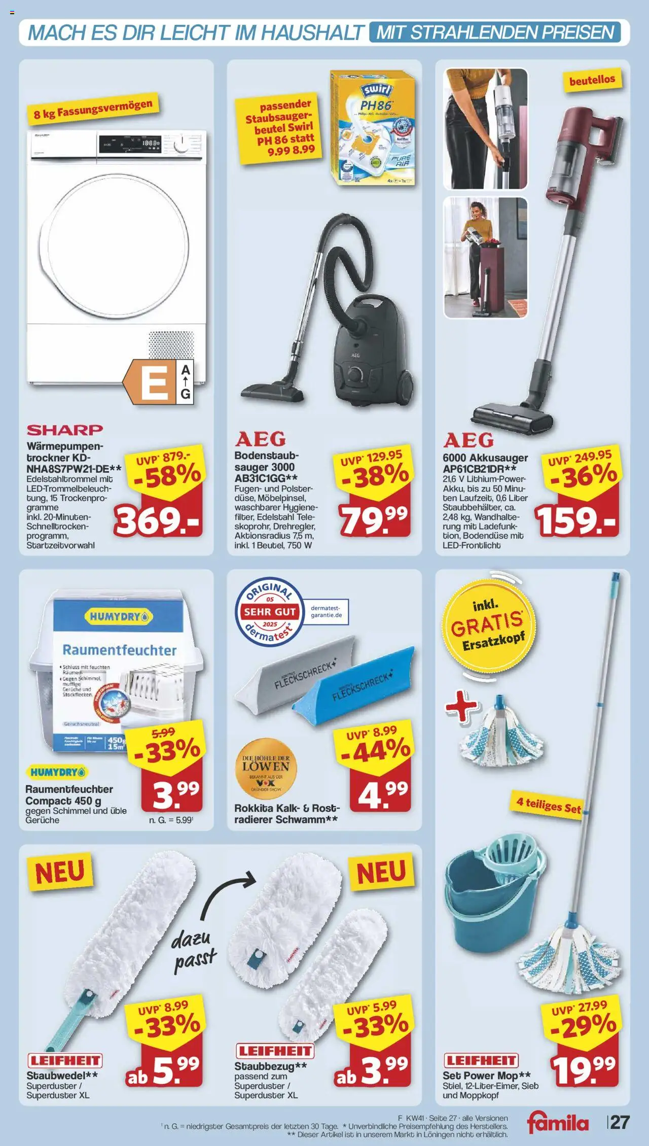 Famila Nordwest Prospekt 	 – gültig ab 06.10.2025 | Seite: 30 | Produkte: Trockner, Staubsauger