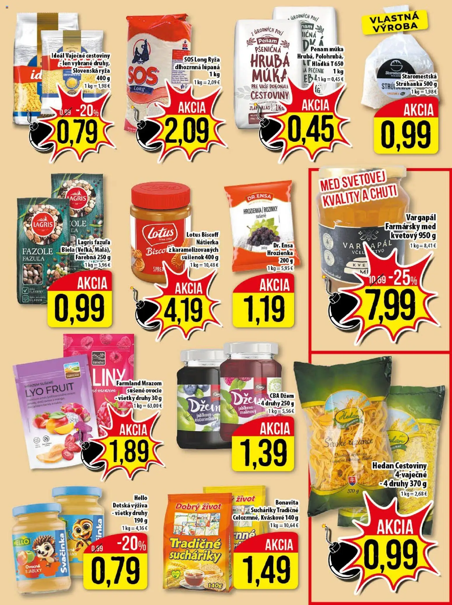 Nové Klas akcie – leták je platný od 02.03.2026 | Strana: 16 | Produkty: Ryža, Fazuľa, Múka, Ovocie