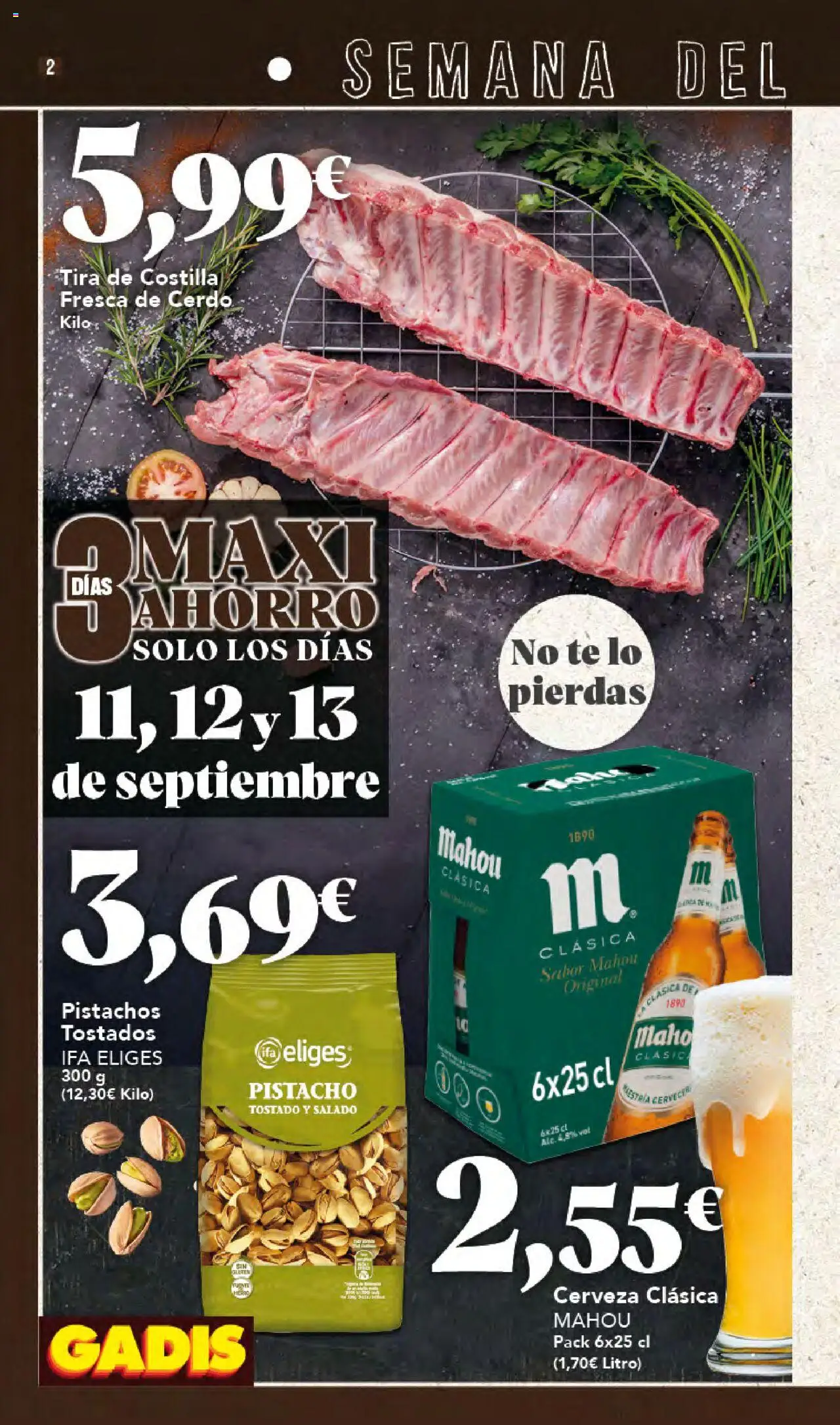 Gadis folleto │ válido desde el 11.09.2025 | Página: 2 | Productos: Cerveza, Cerdo, Té