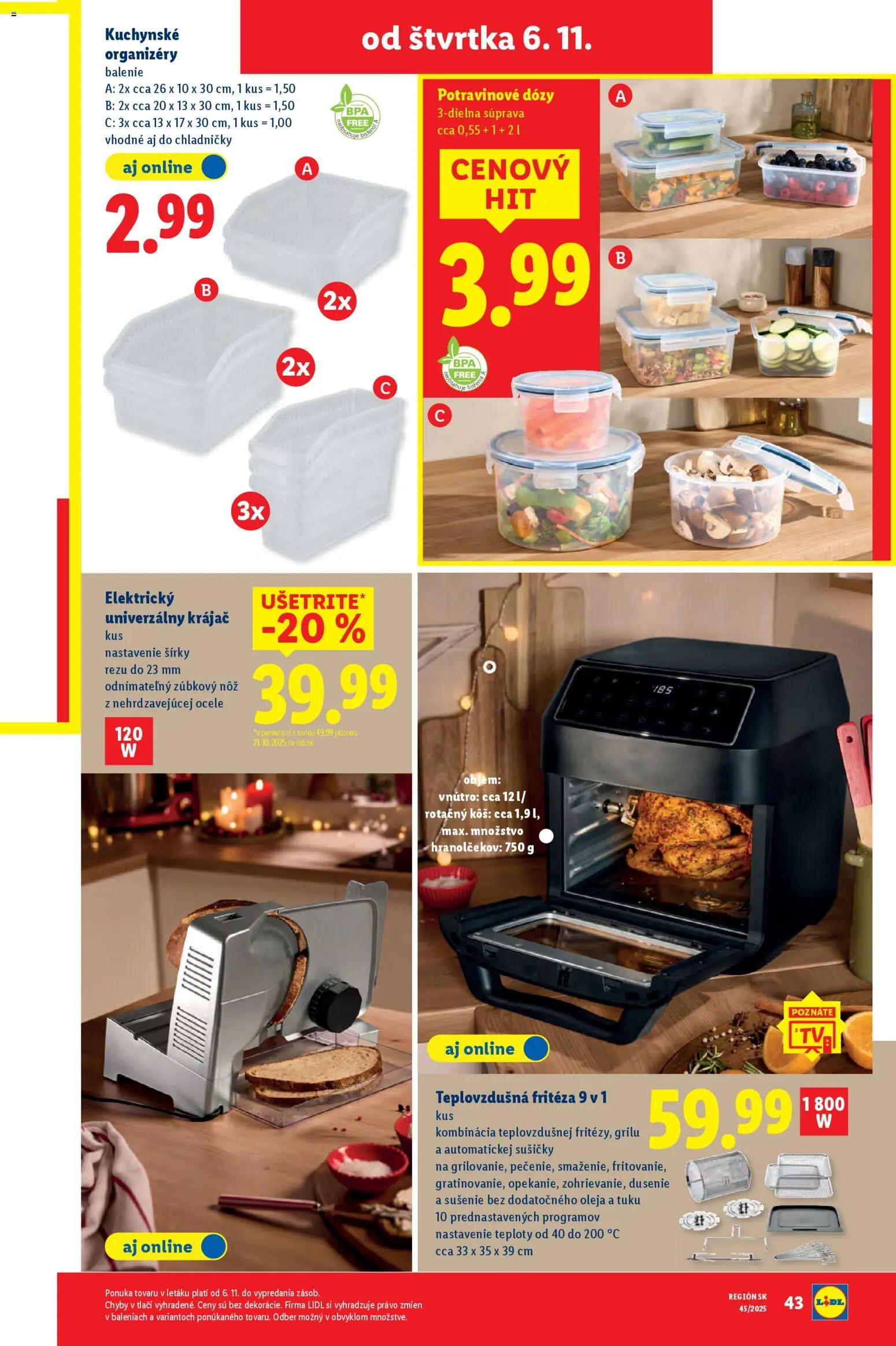 Nové Lidl akcie – leták je platný od 06.11.2025 | Strana: 26 | Produkty: Fritéza, Teplovzdušná frítéza