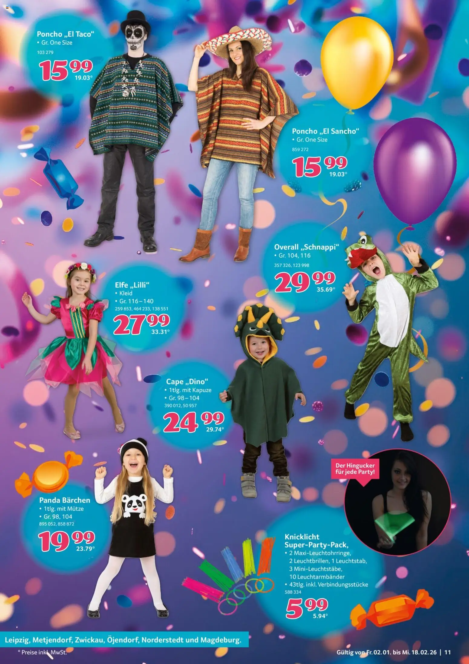 Selgros Karneval – gültig ab 02.01.2026 | Seite: 11 | Produkte: Poncho, Overall, Kleid