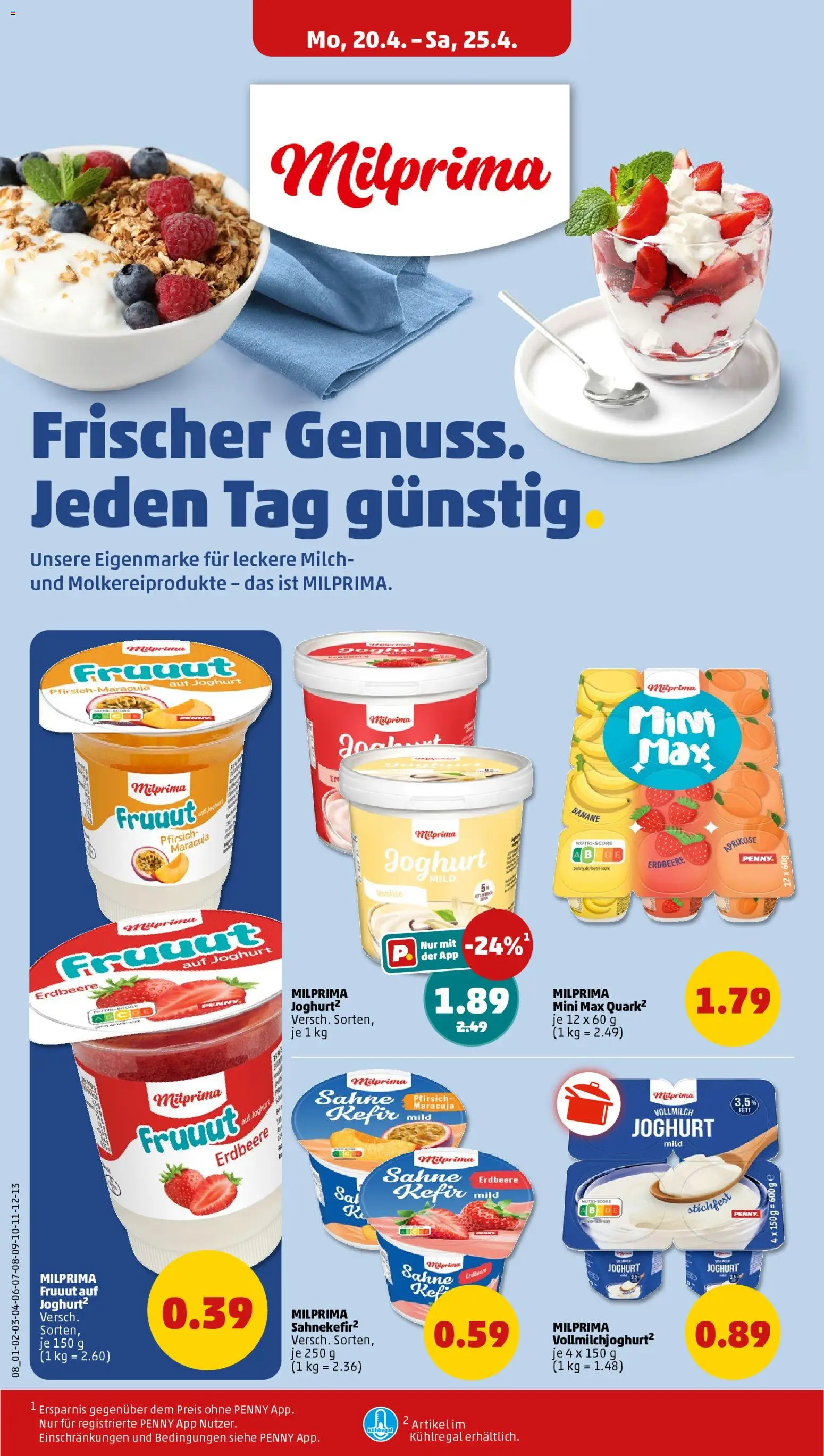 Penny Prospekt 	 – gültig ab 20.04.2026 | Seite: 14 | Produkte: Milch, Joghurt, Pfirsich, Sahne