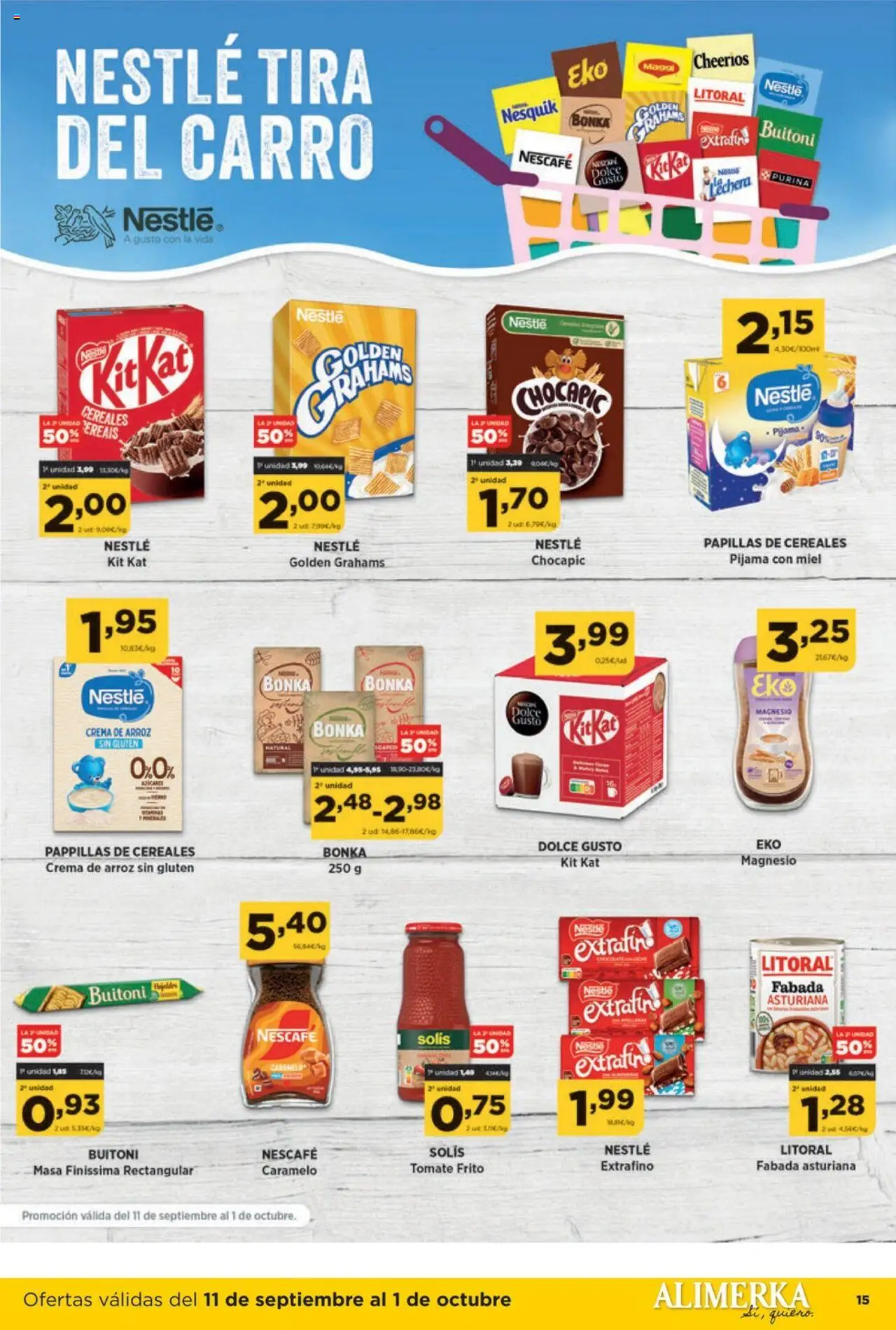 Alimerka folleto Asturias │ válido desde el 11.09.2025 | Página: 15 | Productos: Ψηφιακή κάμερα, Pijama, Arroz, Cereales