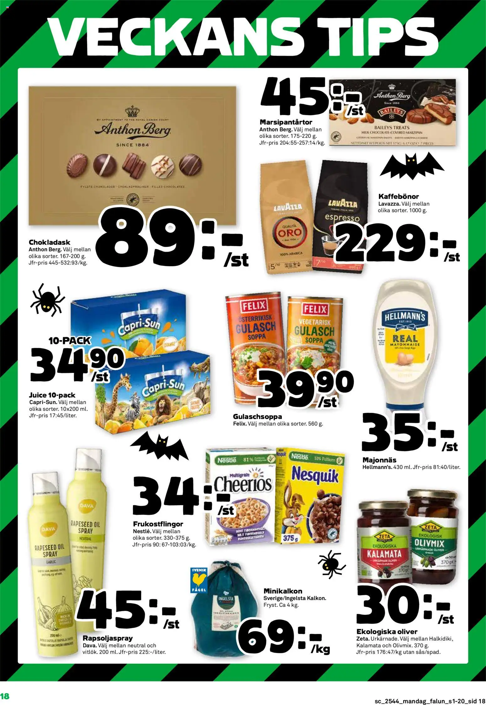 Stora Coop reklamblad aktuell från 27.10.2025 | Sida: 18 | Produkter: Oliver, Majonnäs, Juice, Soppa
