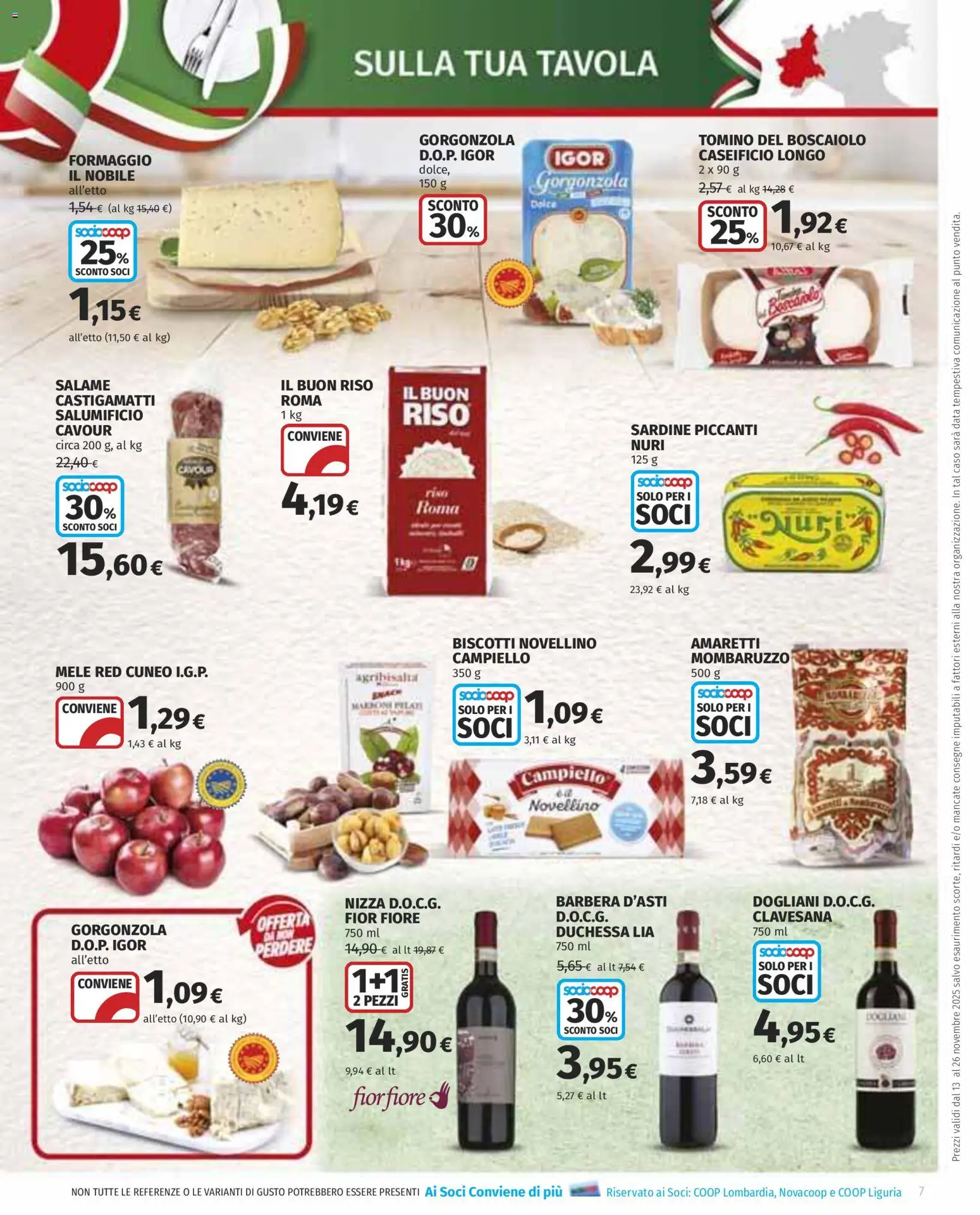 Volantino COOP del 13.11.2025 | Pagina: 7 | Prodotti: Salame, Riso, Formaggio, Tomino
